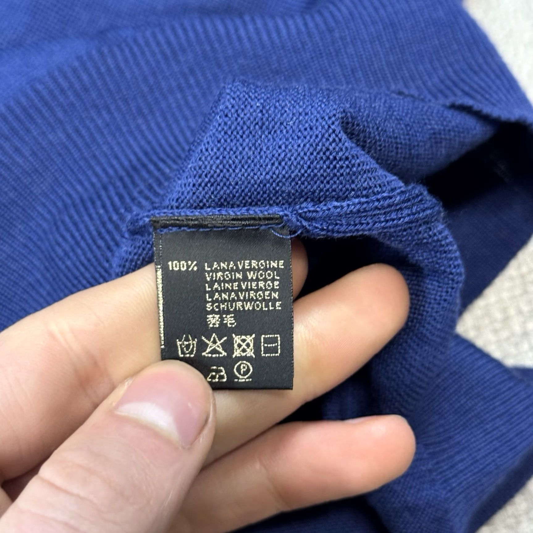 Corneliani CORNELIANI Men's Blue Wool Sweater EU 54 US 44 L Collared Fine Knit Luxury Size US XXL / EU 58 / 5 - 6 Thumbnail