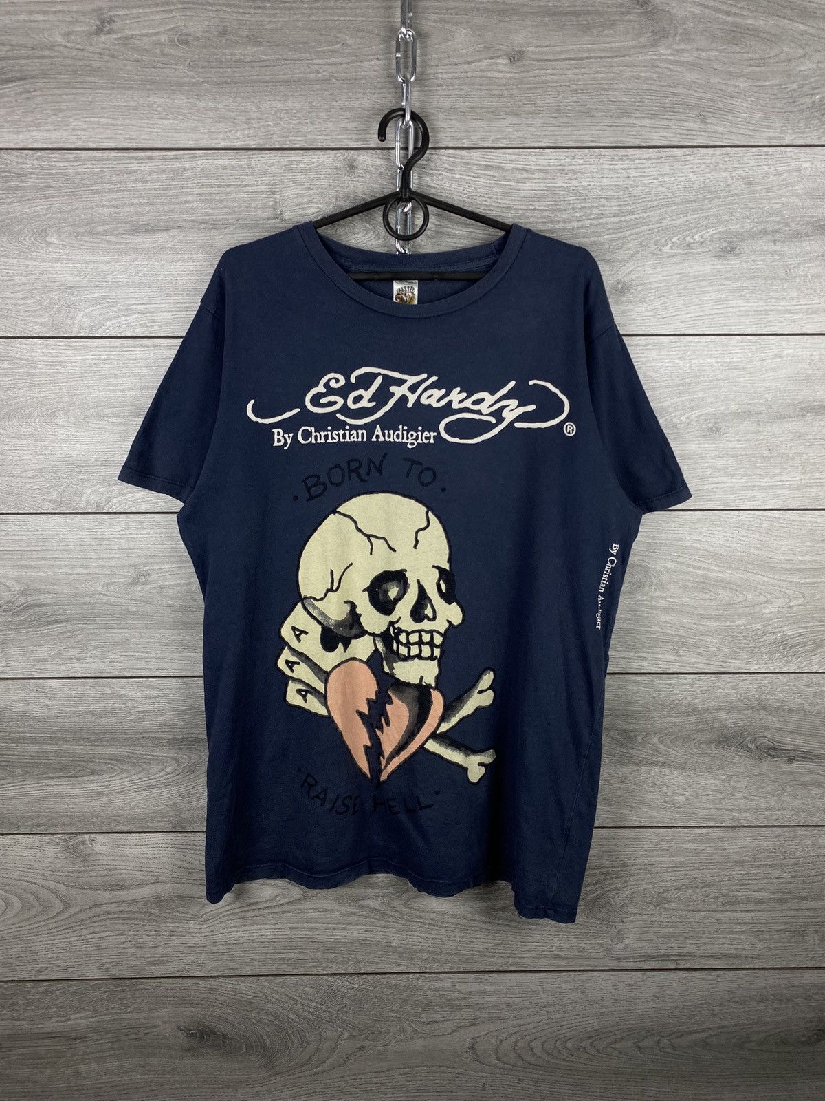 Ed Hardy Mens Vintage Ed Hardy Big Logo Avant Garde T Shirt Tee Size US L / EU 52-54 / 3 - 2 Thumbnail