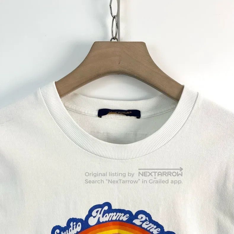 Louis Vuitton Louis Vuitton White Rainbow Letter Short Sleeve Size US XL / EU 56 / 4 - 4 Thumbnail