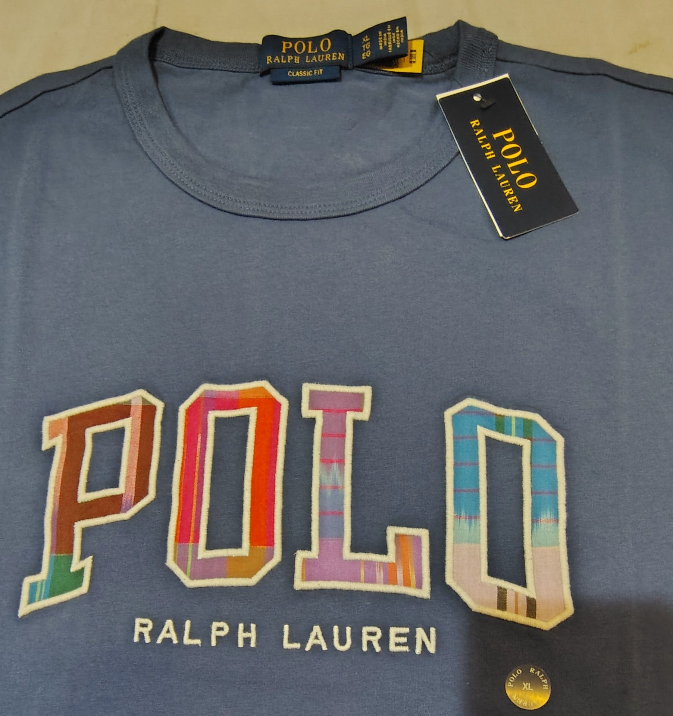 Polo Ralph Lauren Polo Ralph Lauren Plaid Logo Tee Blue XL BNWT Size US XL / EU 56 / 4 - 2 Thumbnail