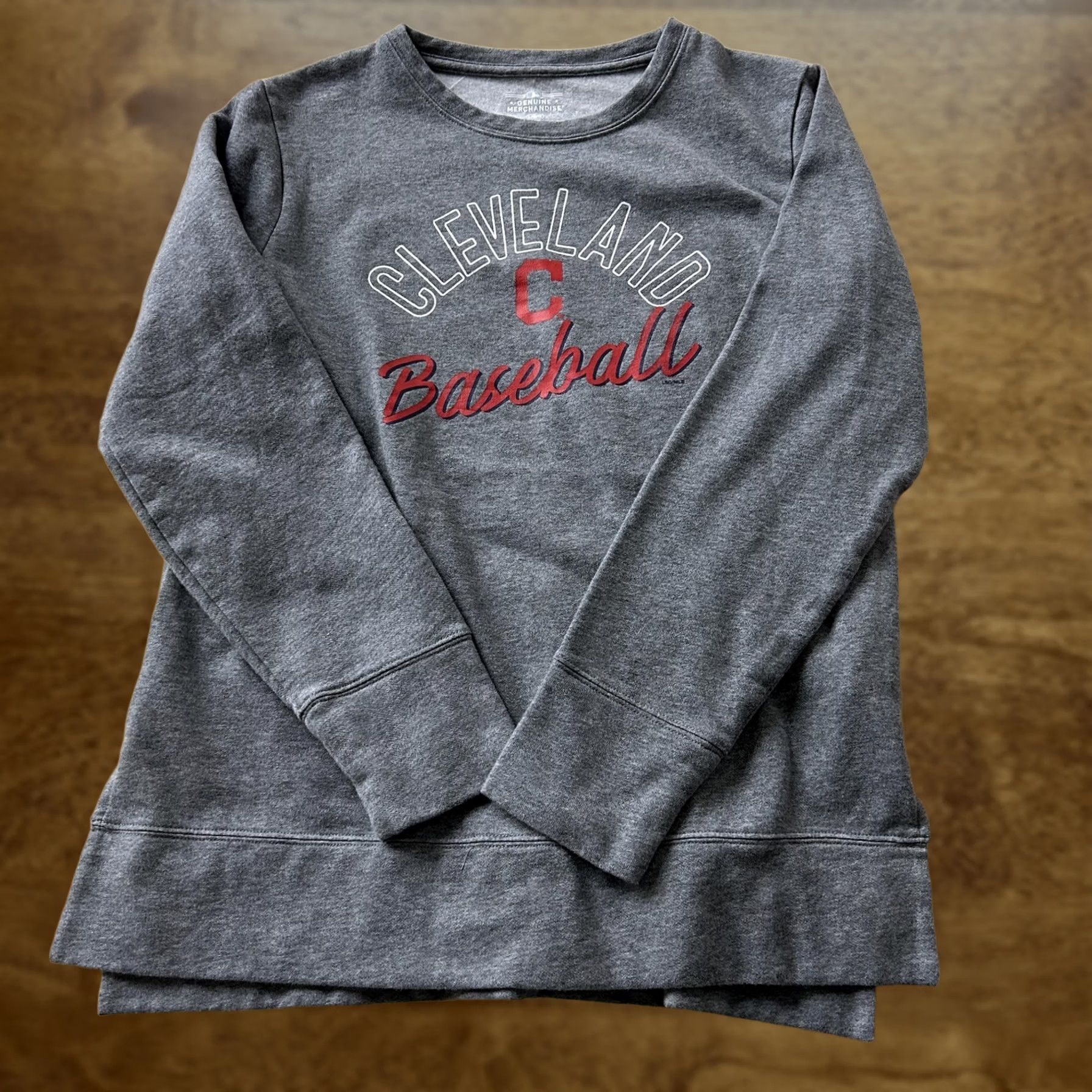 MLB Cleveland Baseball Sweatshirt Womens Large Gray MLB Genuine Merchandise Sweatshirt Size L / US 10 / IT 46 - 1 Thumbnail