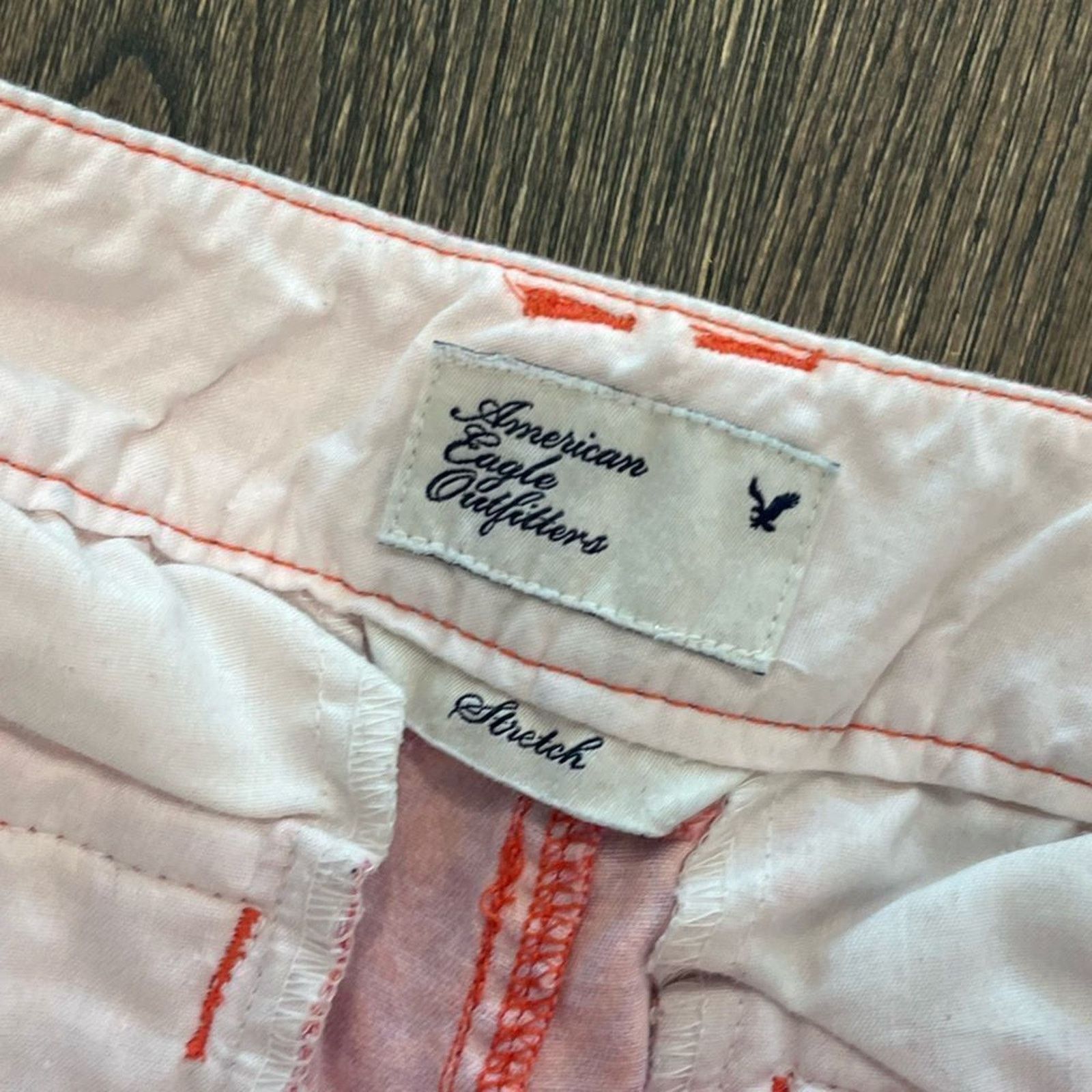 American Eagle Outfitters American Eagle Stretch Shorts Pink Orange Aztec Print Size 0 Size 25" / US 0 / IT 36 - 7 Thumbnail