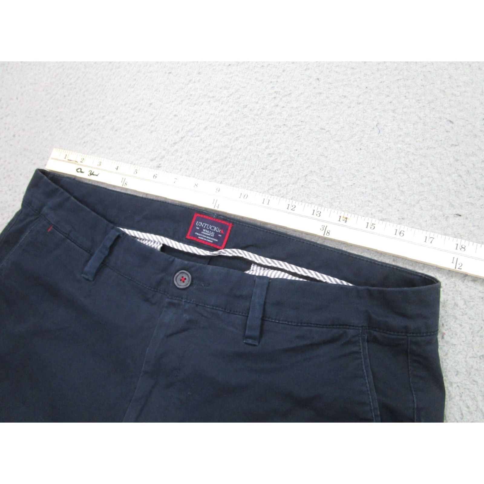 UNTUCKit Untuckit Mens Straight Chino Pants Blue 34x32 Cotton Blend Size US 34 / EU 50 - 6 Thumbnail