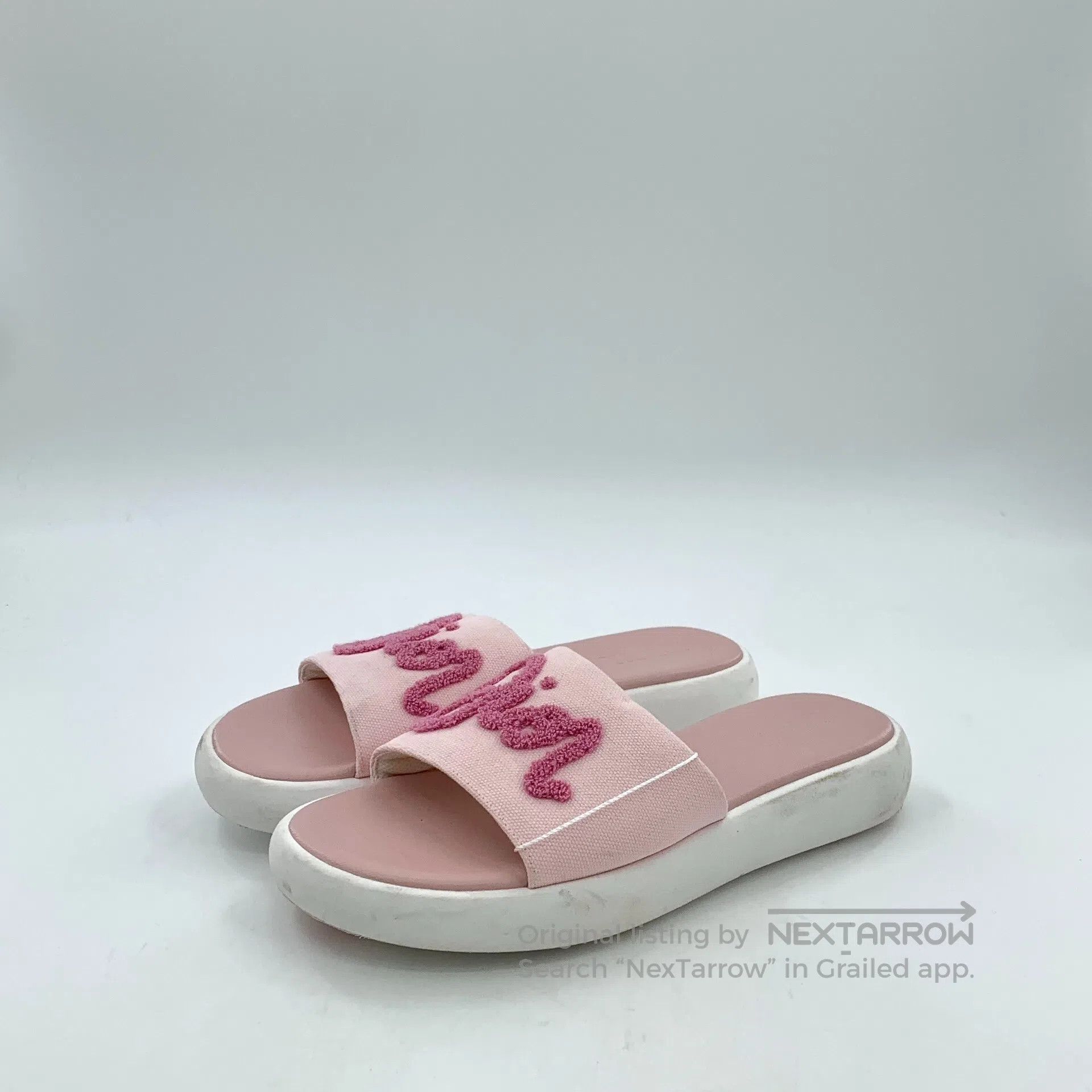 Dior Dior Pink logo letter flocking casual flat slippers| Size US 5.5 / IT 35.5 - 1 Thumbnail