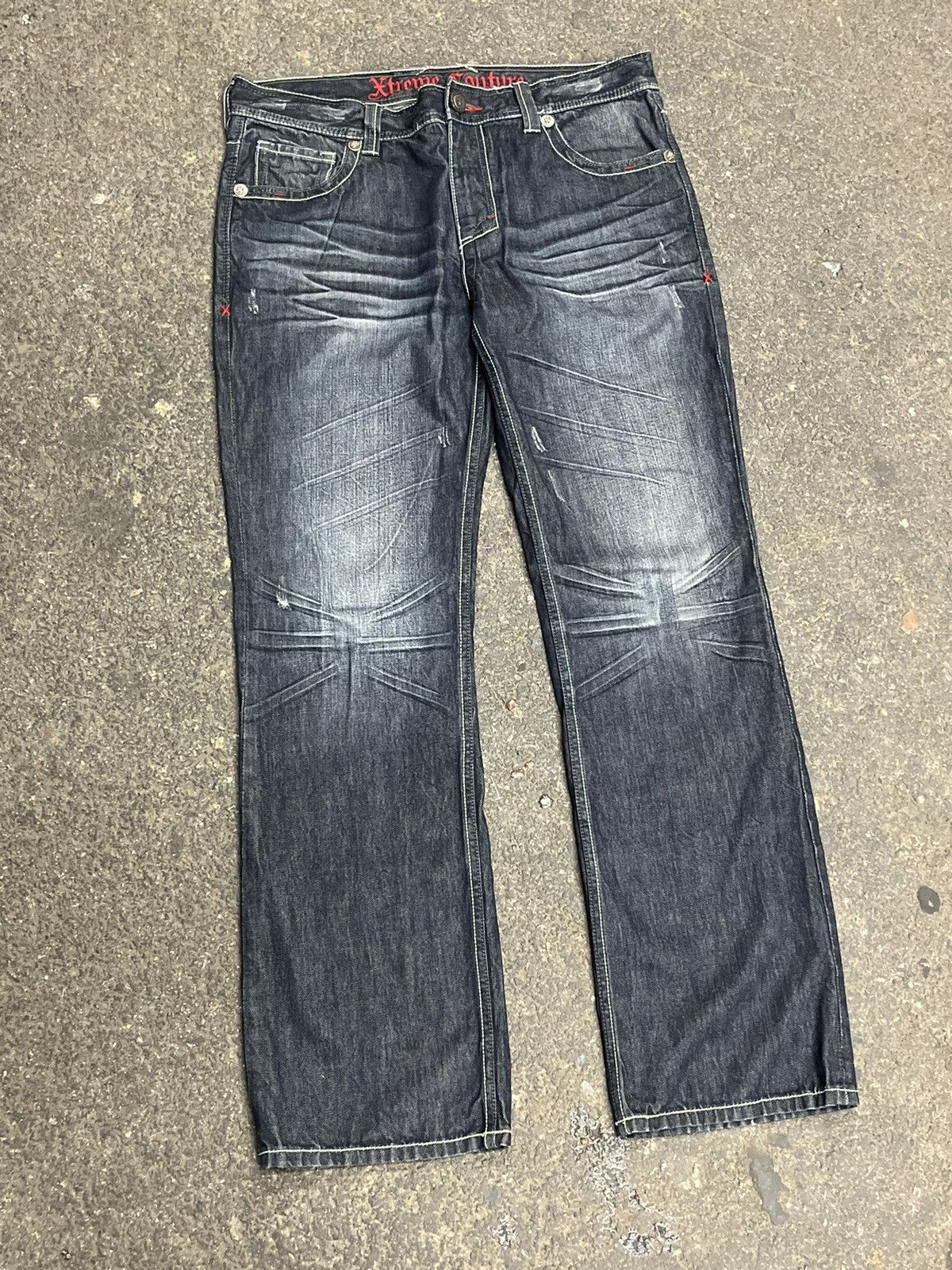 Vintage Y2k baggy fit embroidered denim skater hype rare opium Size US 36 / EU 52 - 8 Thumbnail