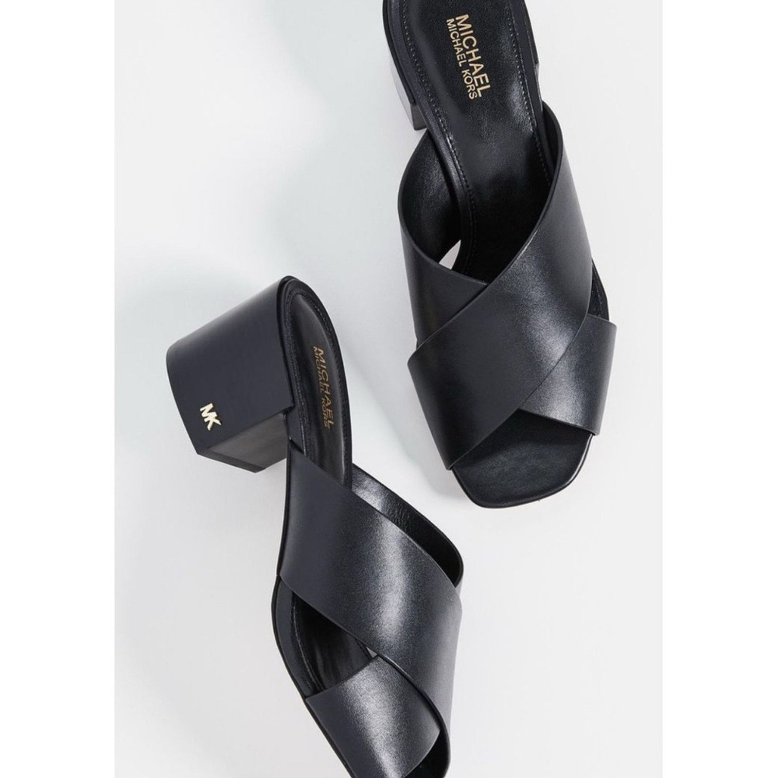 Michael Kors Michael Kors Crisscross Slide Sandal Black Heel Size 6.5 Size US 6.5 / IT 36.5 - 1 Thumbnail