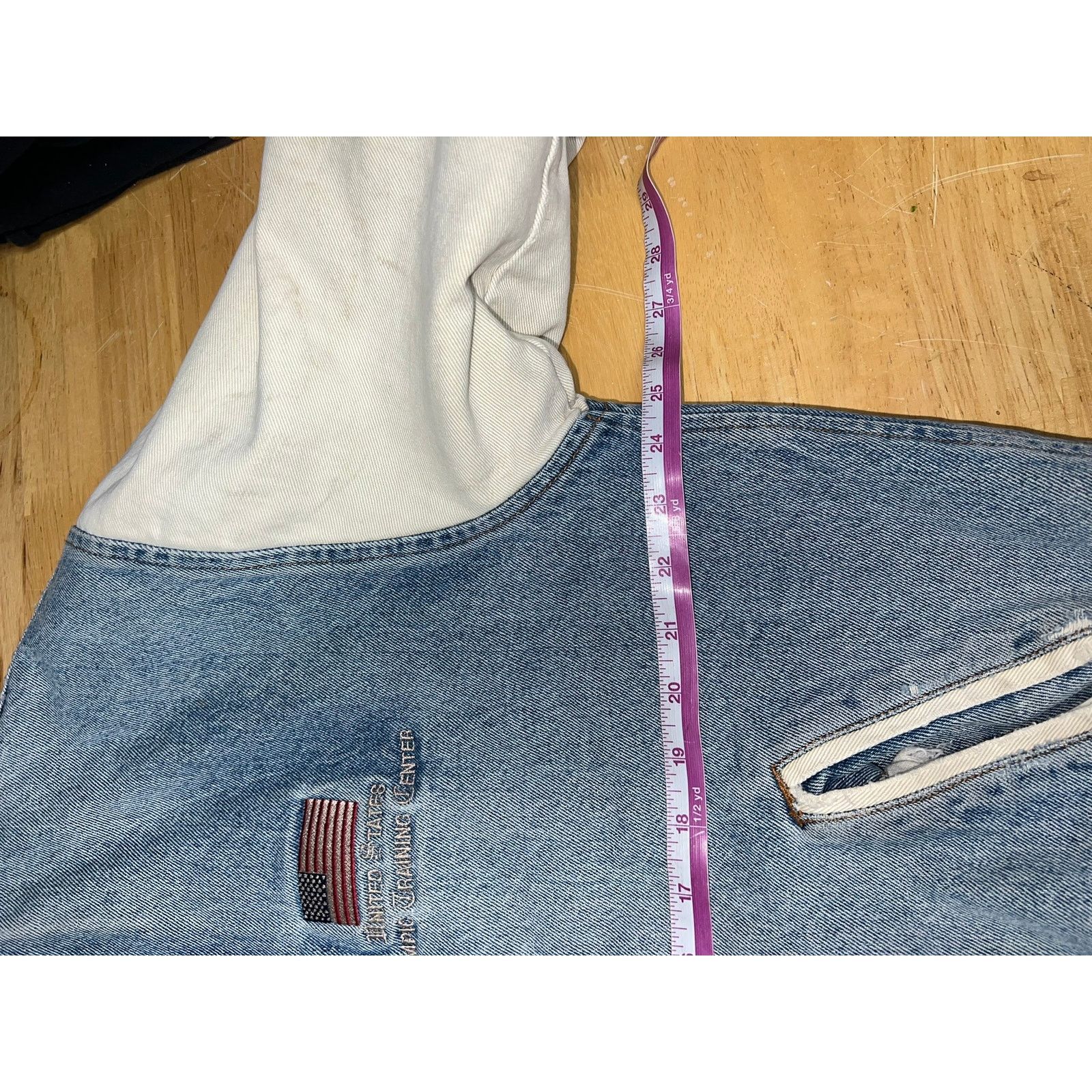 Vintage Vintage United States Olymic Denim Jacket Worn Distressed M Size US M / EU 48-50 / 2 - 13 Thumbnail