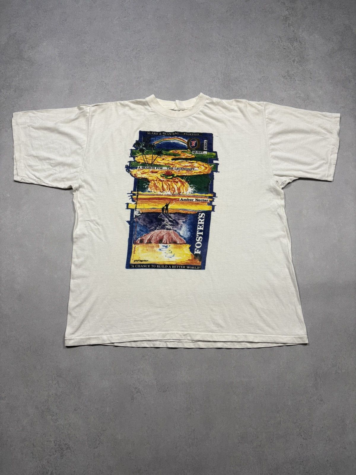 Vintage Vintage 90s Foster’s Beer “Amber Nectar” Promo Graphic Tee Size US XL / EU 56 / 4 - 1 Thumbnail