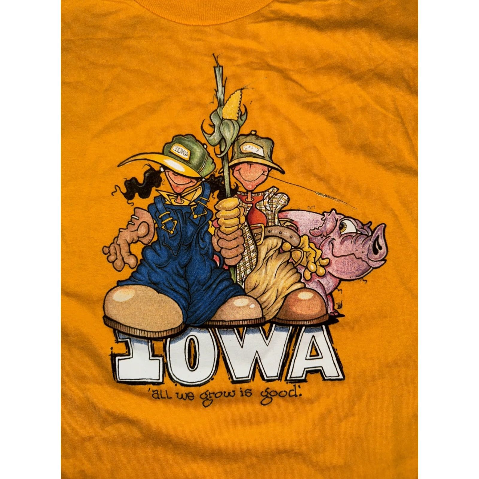 Vintage VINTAGE Gear Prospirit Athletic Iowa Farmers T-Shirt XL Yellow Mens Size US XL / EU 56 / 4 - 2 Thumbnail
