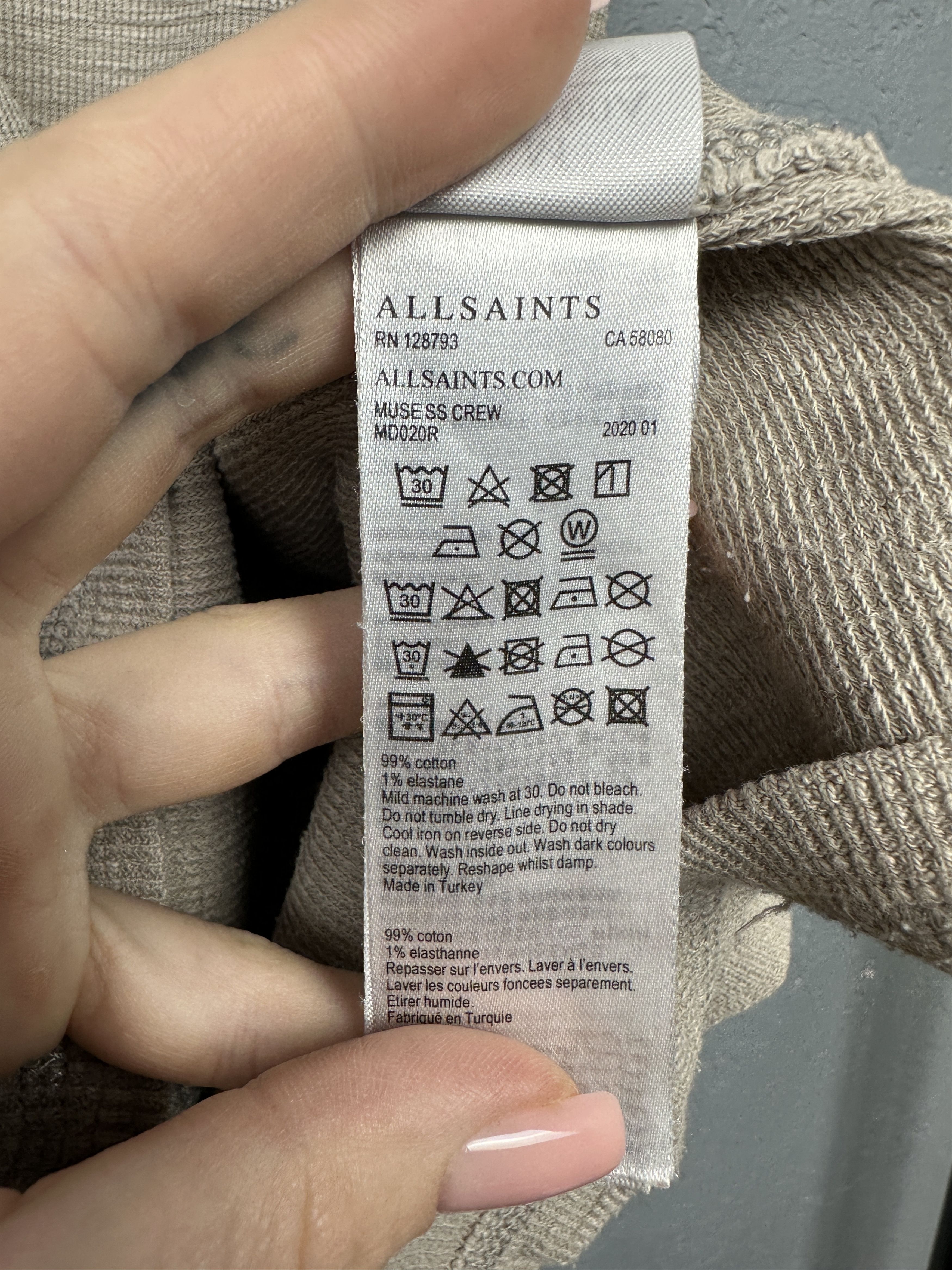 Allsaints Allsaints Mens Muse SS Crew Neck T-Shirt Size US M / EU 48-50 / 2 - 5 Thumbnail