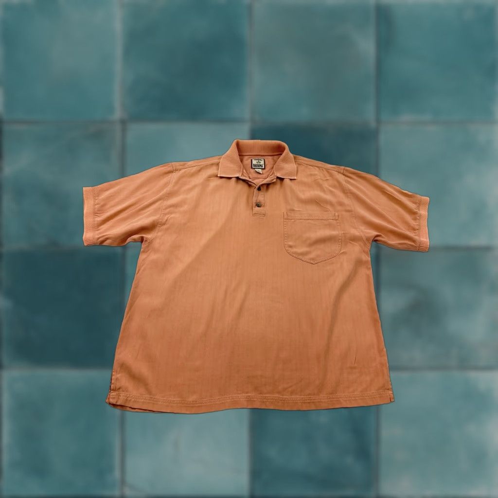 Tommy Bahama VINTAGE Tommy Bahama Polo Shirt Men’s L Large Orange Silk Golf Shirt Size US L / EU 52-54 / 3 - 1 Thumbnail