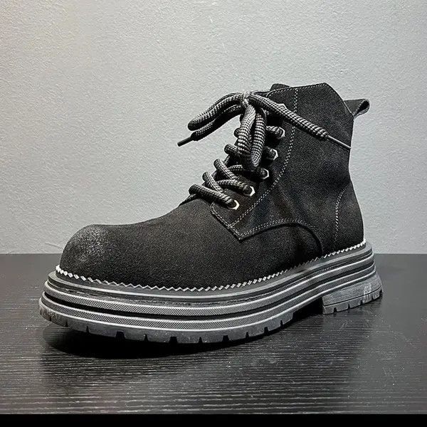 Other Stylish Black Suede Chunky Ankle Boots Size US 10 / EU 43 - 5 Thumbnail