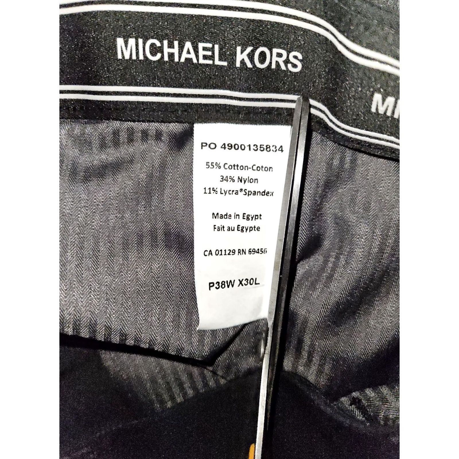 Michael Kors Michael Kors Men's Black Dress Pants 38x30 Mid Rise Stretch Performance Preppy Size US 38 / EU 54 - 2 Thumbnail