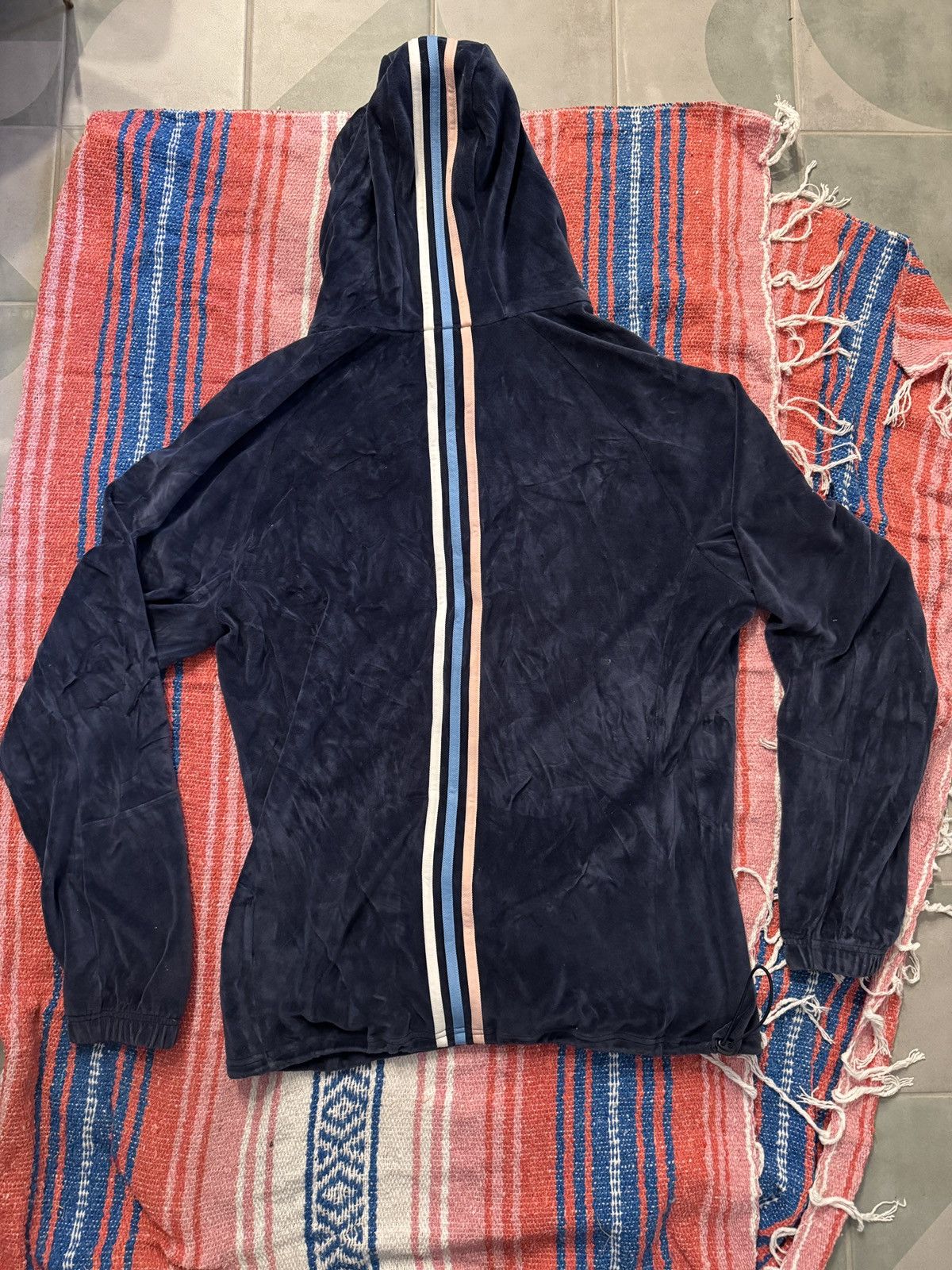 Adidas × Kith Kith x Adidas Soccer Flamingos Velour Half Zip Hoodie Navy L Size US L / EU 52-54 / 3 - 5 Thumbnail