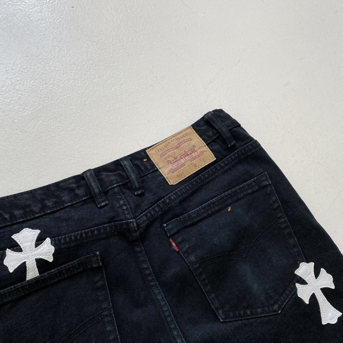Levi's × Vintage Levi's "Chrome Hearts" custom white patched denim Size US 34 / EU 50 - 11 Thumbnail