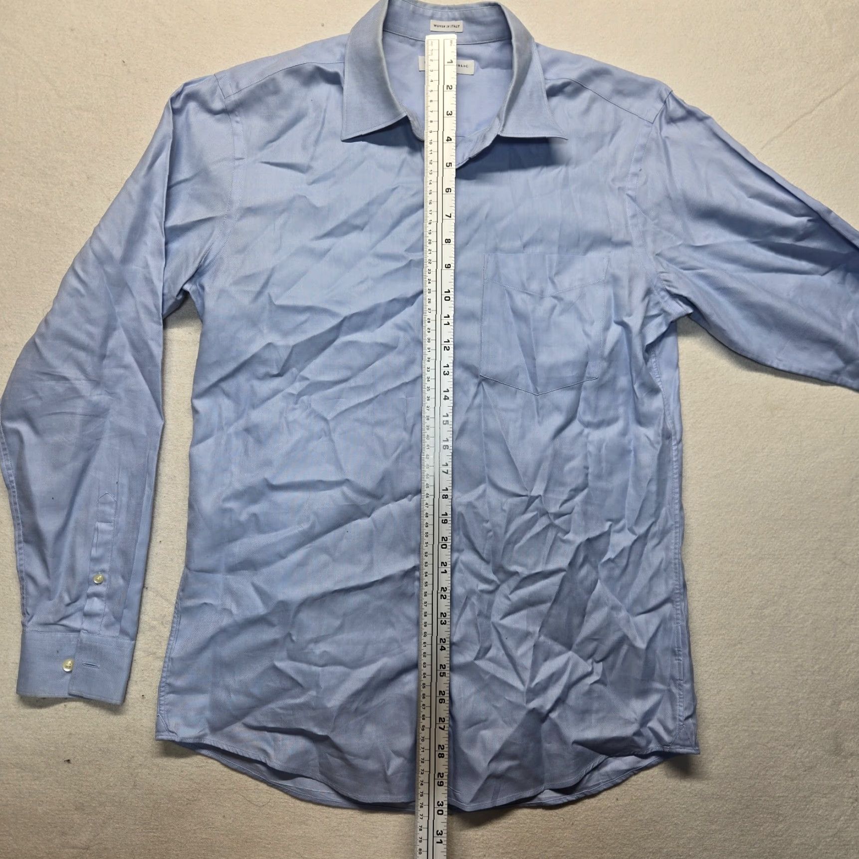 Banana Republic VINTAGE Banana Republic Men's Dress Shirt Slim Fit Button-Up Blue 15.5 Neck Business Casual Office Mens Size 40R - 6 Thumbnail
