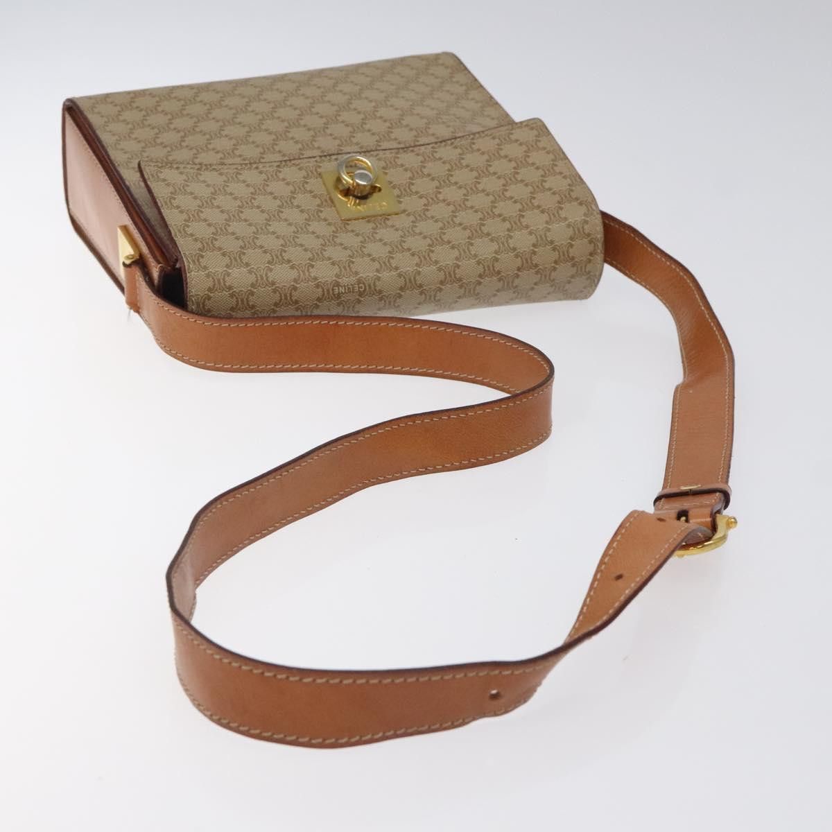 Celine CELINE Macadam Canvas Shoulder Bag Beige Gold Size ONE SIZE - 7 Thumbnail