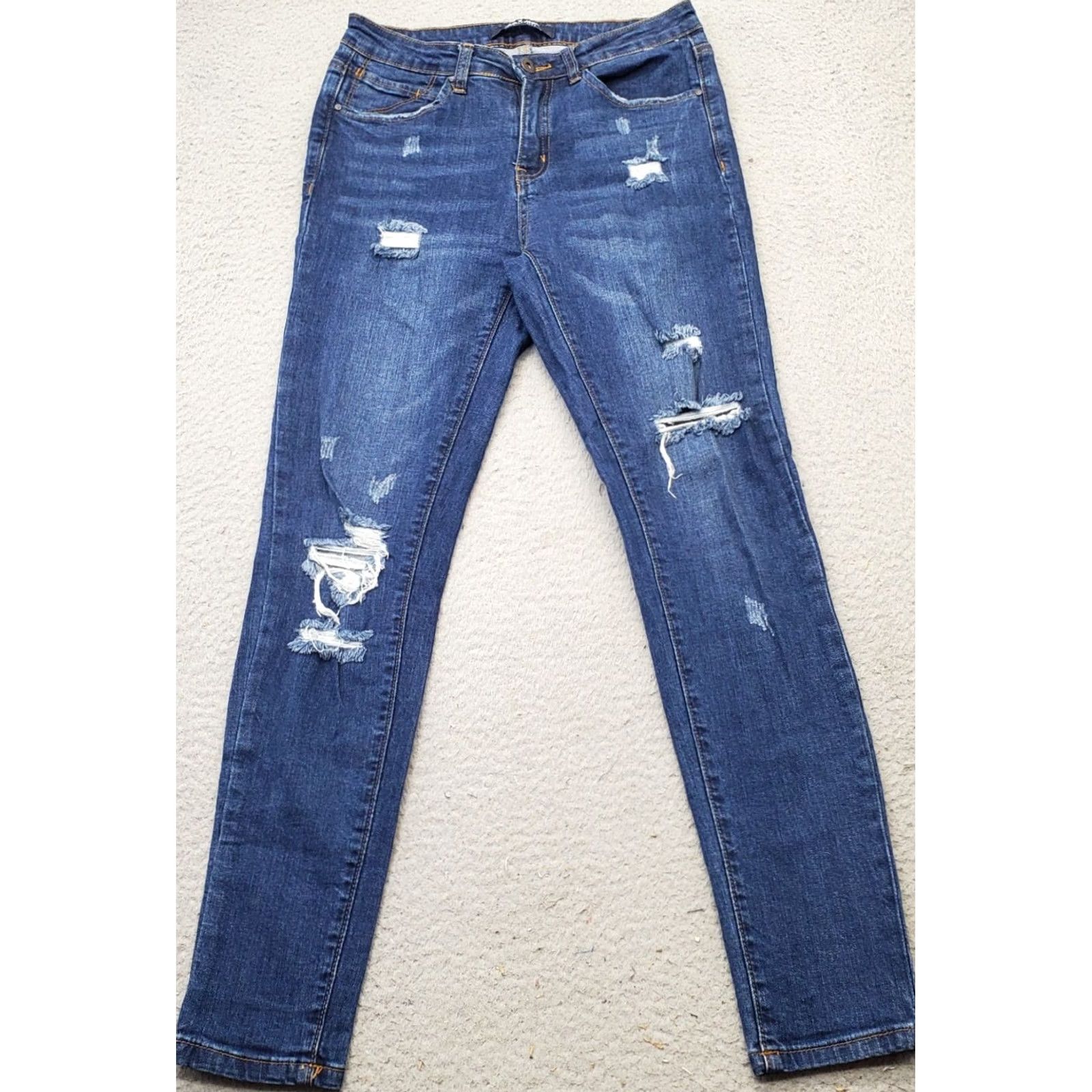 Vintage WAX JEAN Women 5 Denim Blue 5-Pocket Design Straight Leg Dark Wash Jeans XS: Womens Size 5 Blue Denim Straight Size 27" / US 4 / IT 40 - 2 Thumbnail