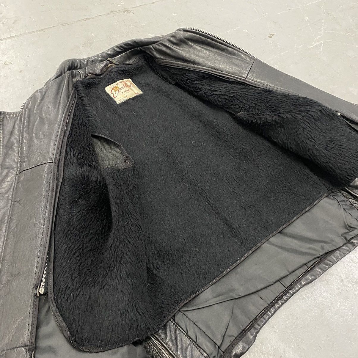 Japanese Brand × Vintage Vtg 60s 70s Excelled Black Leather Cafe Racer Moto Jacket Size US M / EU 48-50 / 2 - 10 Thumbnail