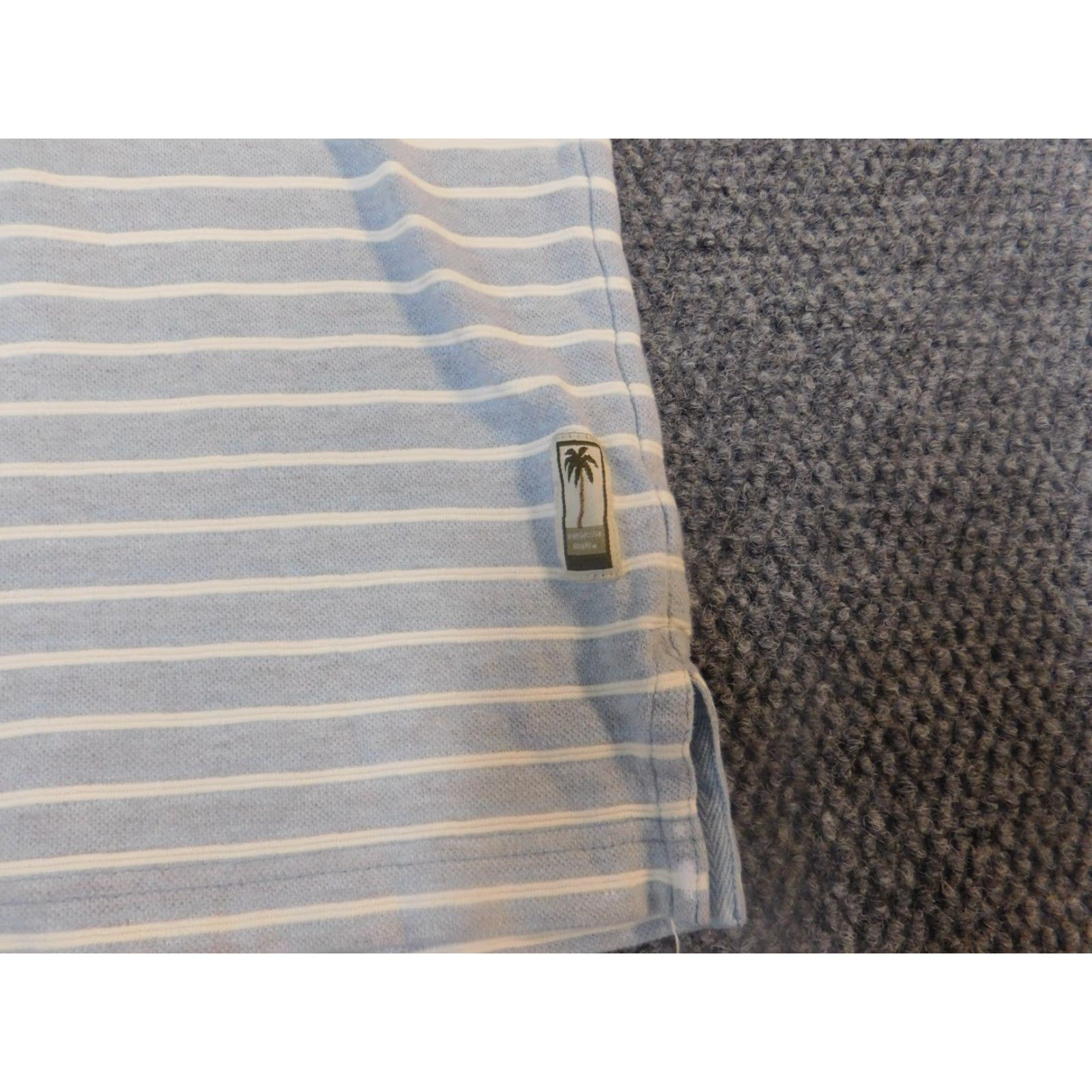 Vintage Bungalow Brand Polo Shirt Mens Large blue striped Short Sleeve Knit Cotton Polyester Classic Regular Casual Size US L / EU 52-54 / 3 - 4 Thumbnail
