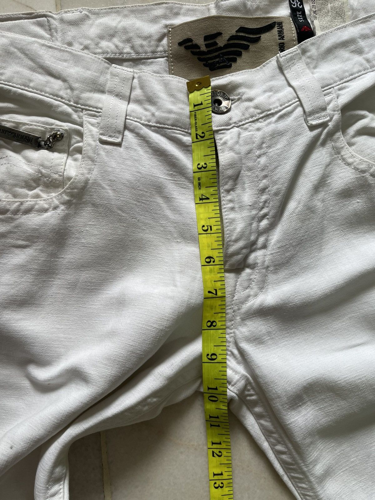Emporio Armani Emporio Armani Metal Emblem Pocket White Denim Jeans 96 Size US 36 / EU 52 - 21 Thumbnail