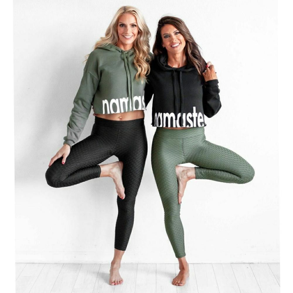 Designer Military Green Cropped BQA Namaste Hoodie Size S / US 4 / IT 40 - 4 Thumbnail