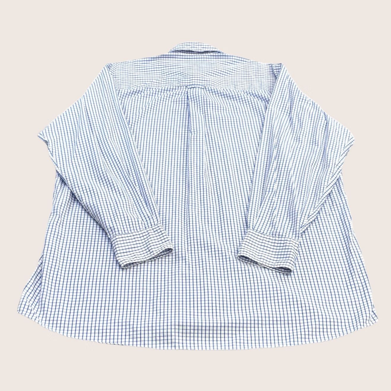 Boden Boden Shirt 16.5” Check Blue White Mens Button-Down Long Sleeve Formal Work Used Size 46R - 1 Thumbnail