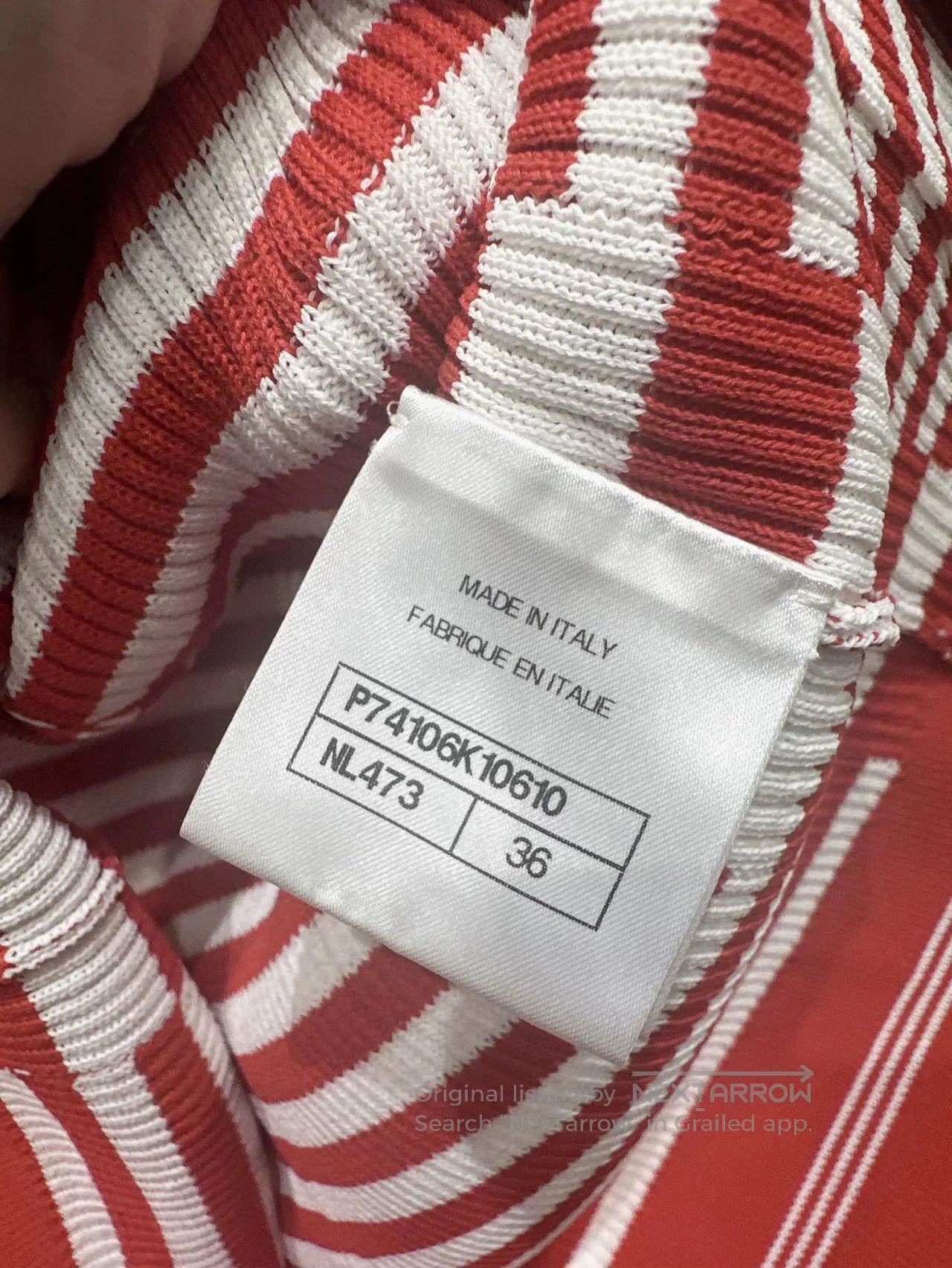 Chanel CHANEL 23C Striped V-Neck Knit Cardigan. Size XS / US 0-2 / IT 36-38 - 4 Thumbnail