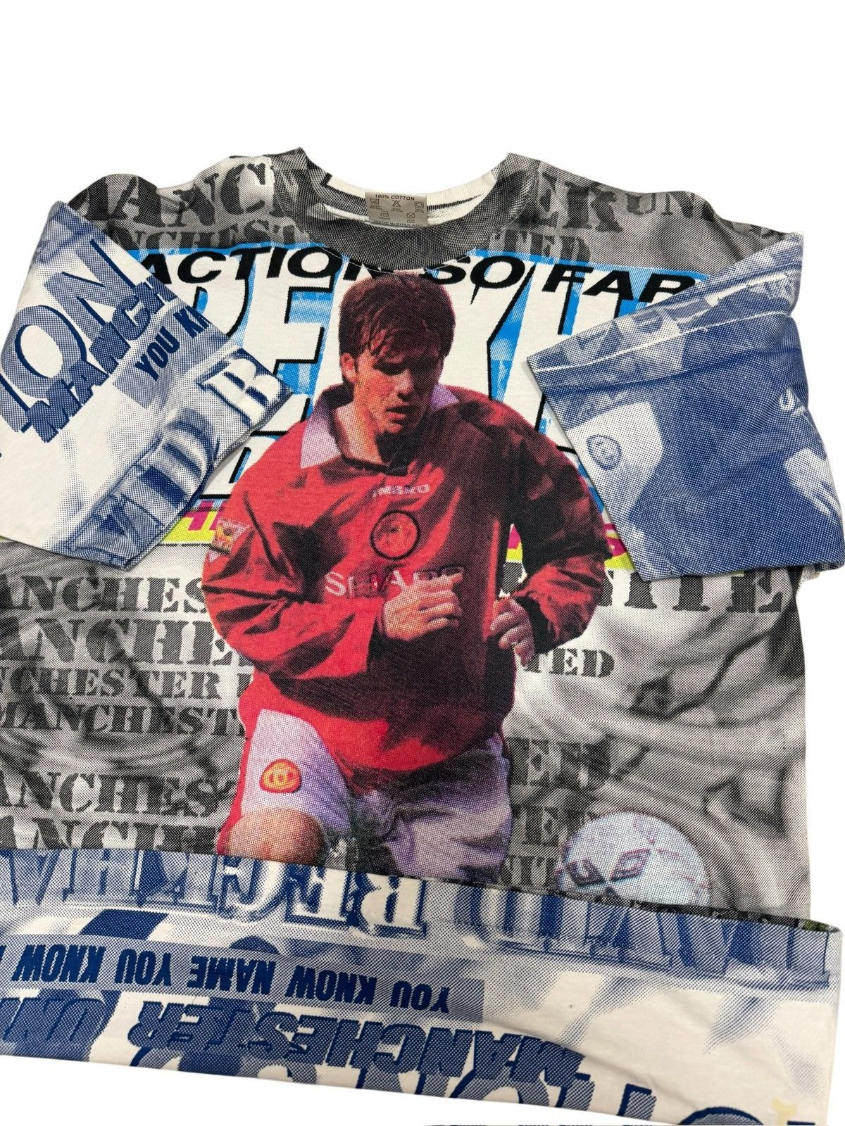 Vintage Vintage 90s David Beckham Man U AOP T Shirt Size L Size US L / EU 52-54 / 3 - 14 Thumbnail