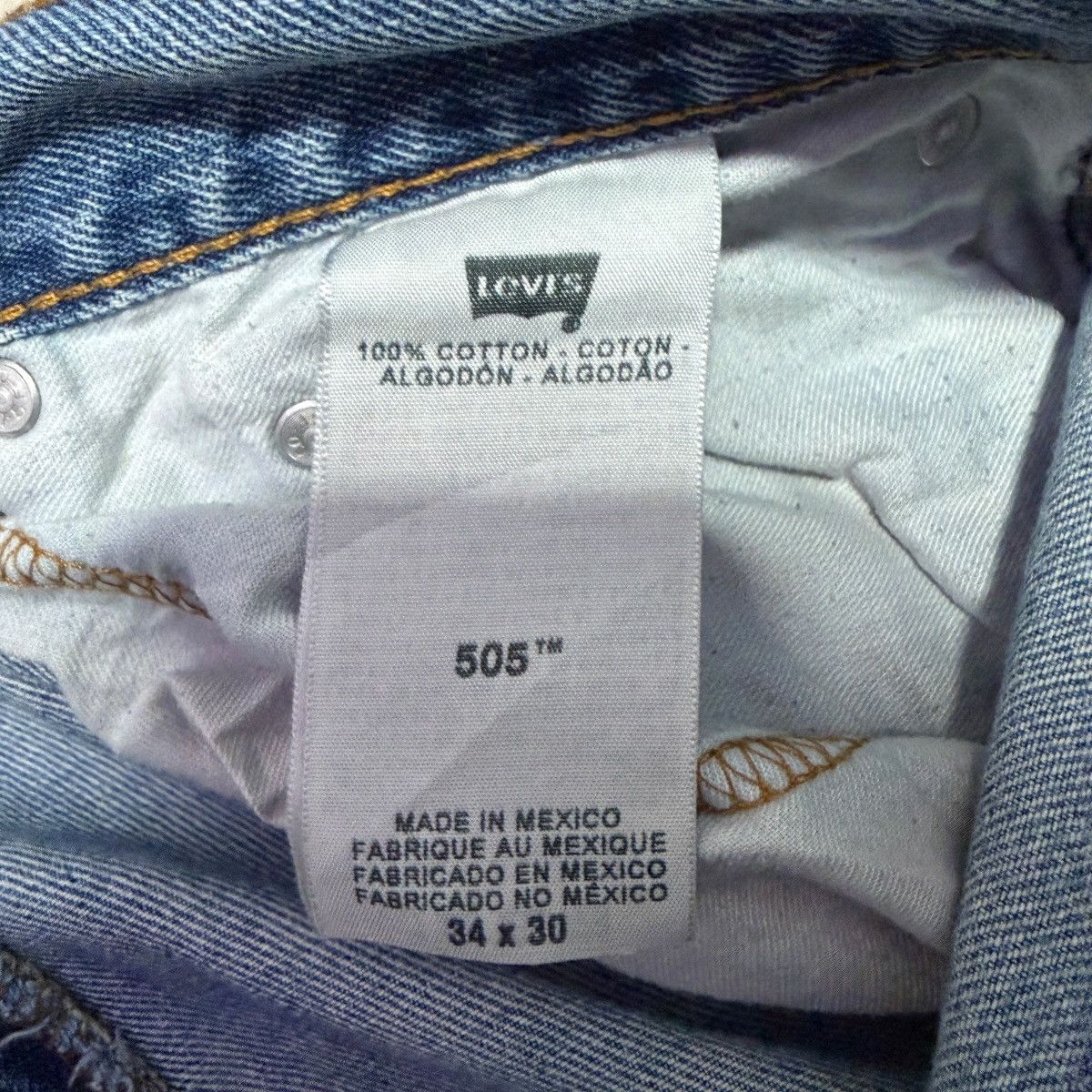 Levi's Levi’s 505 Regular Fit Jeans Light Wash Distressed Y2K 34x30 Size US 34 / EU 50 - 5 Thumbnail
