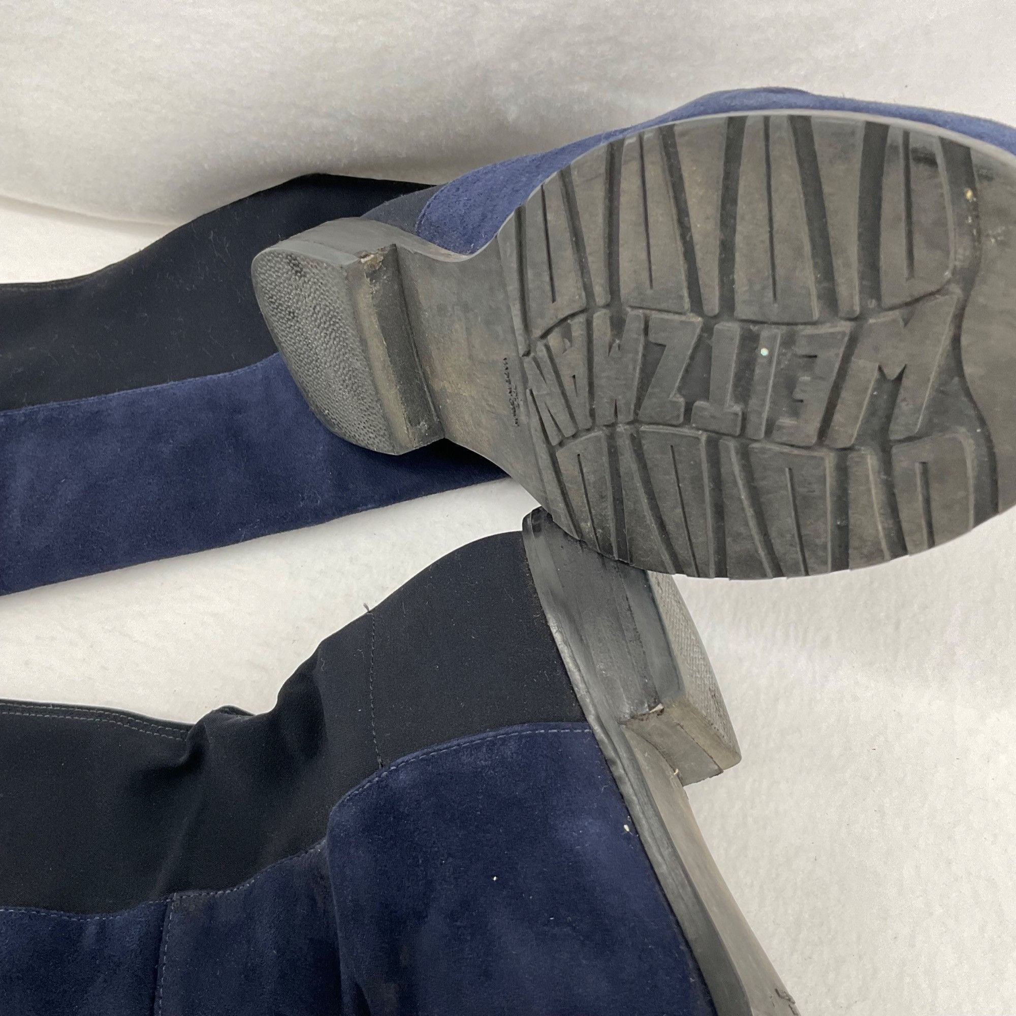 Stuart Weitzman Stuart Weitzman 5050 Over the knee suede navy blue boots SZ6 Size US 6 / IT 36 - 5 Thumbnail