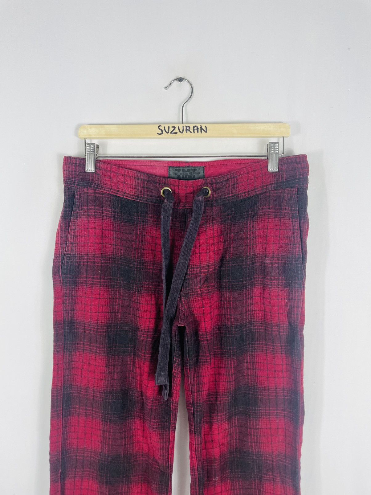 Japanese Brand × TALKING ABOUT THE ABSTRACTION × Vintage 🔥Rare🔥🇯🇵TMT Checkerd Fleece Jogger Sweatpants Casual Pants Size US 32 / EU 48 - 2 Thumbnail