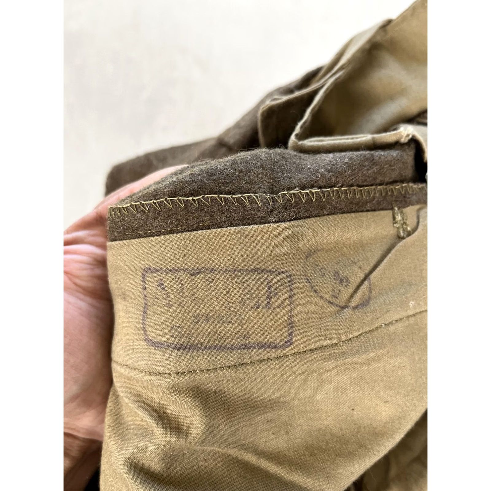Vintage VINTAGE Dantan Castelsarrasin Wool Flannel Dress Pants 34x30 Brown Men Workwear Pants Front Pleated Belt Loops 50s Vintage Winter) Size US 34 / EU 50 - 7 Thumbnail