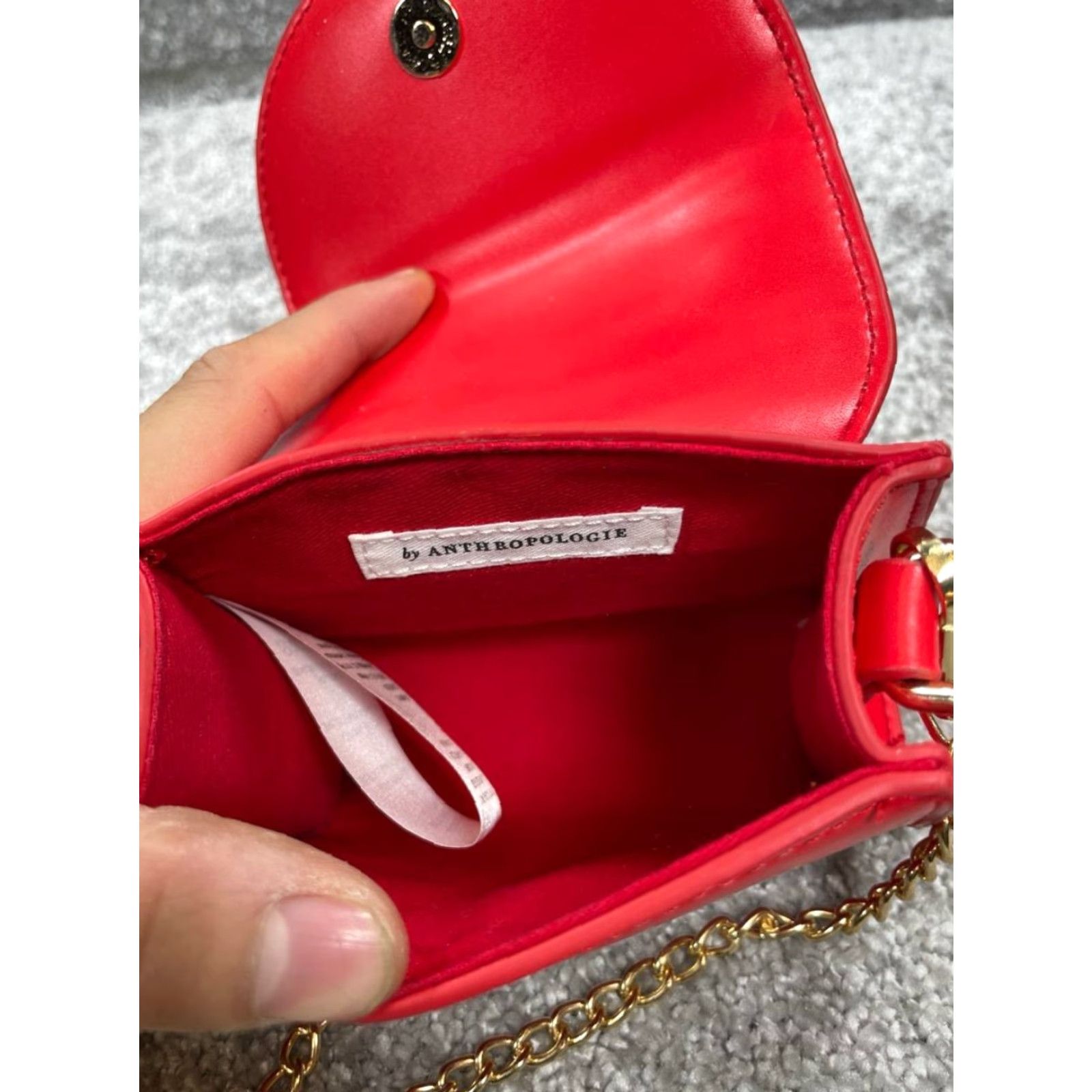 Anthropologie VINTAGE Anthropologie Knot-Handle Crossbody Bag Womens Mini Red Leather Detachable Strap Size ONE SIZE - 7 Thumbnail