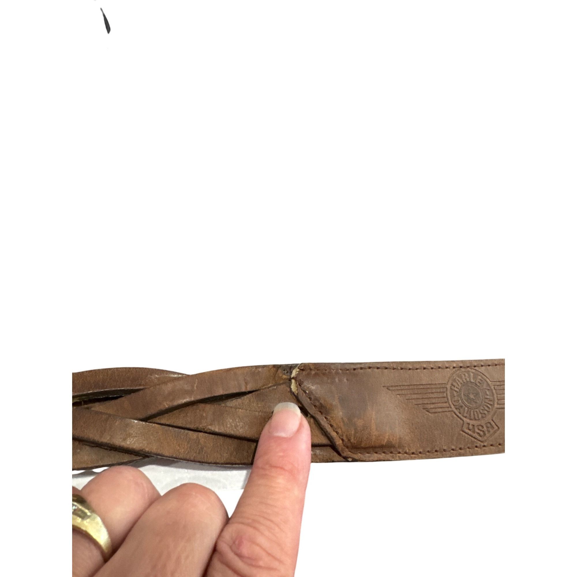 Harley Davidson Harley-Davidson Mens Brown Braided Leather waist belt Size 3 Size 36 - 12 Thumbnail
