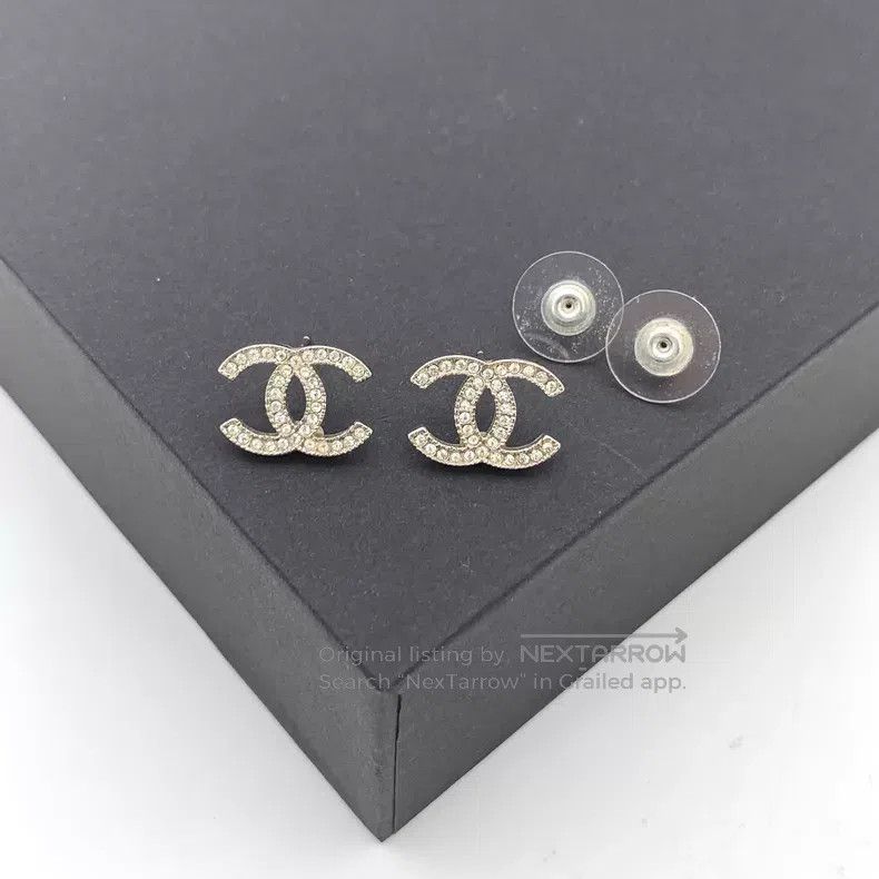 Chanel Chanel Gold double C diamond stud earrings Size ONE SIZE - 3 Thumbnail