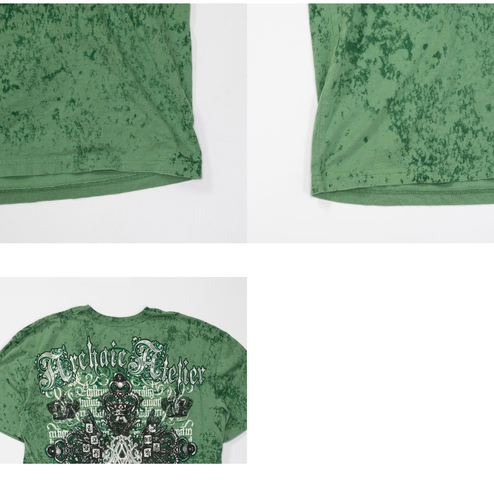 Affliction Affliction T-Shirt Mens 2XL Crew Neck Short Sleeve Green 2000s Y2K Grunge Art Aztec Logo Regular Fit Cotton9 Size US XXL / EU 58 / 5 - 8 Thumbnail