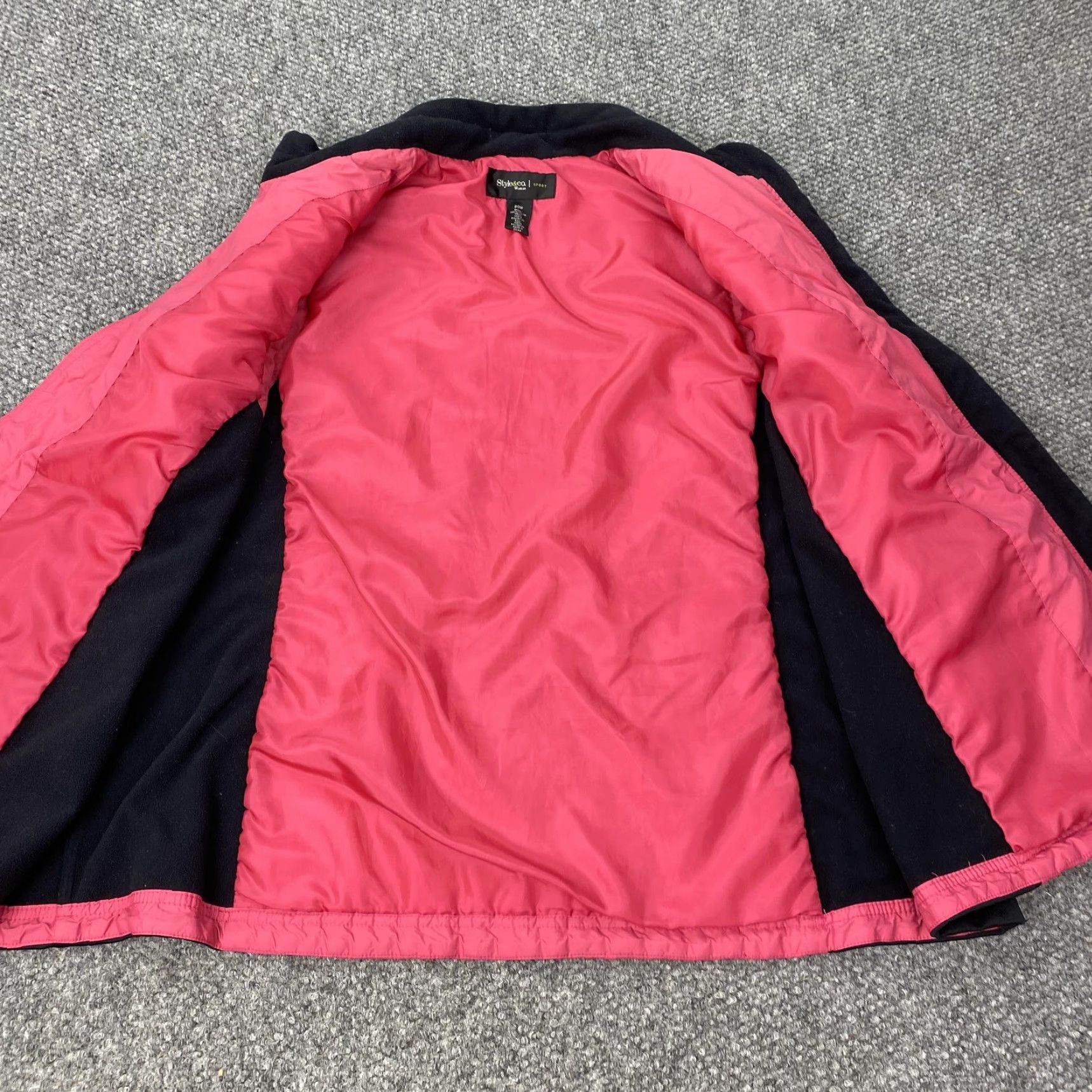 Vintage Style & Co Vest Womens 20W Pink Black Quilted Full Zip Pockets Plus Size Size 3XL / US 20-22 - 5 Thumbnail