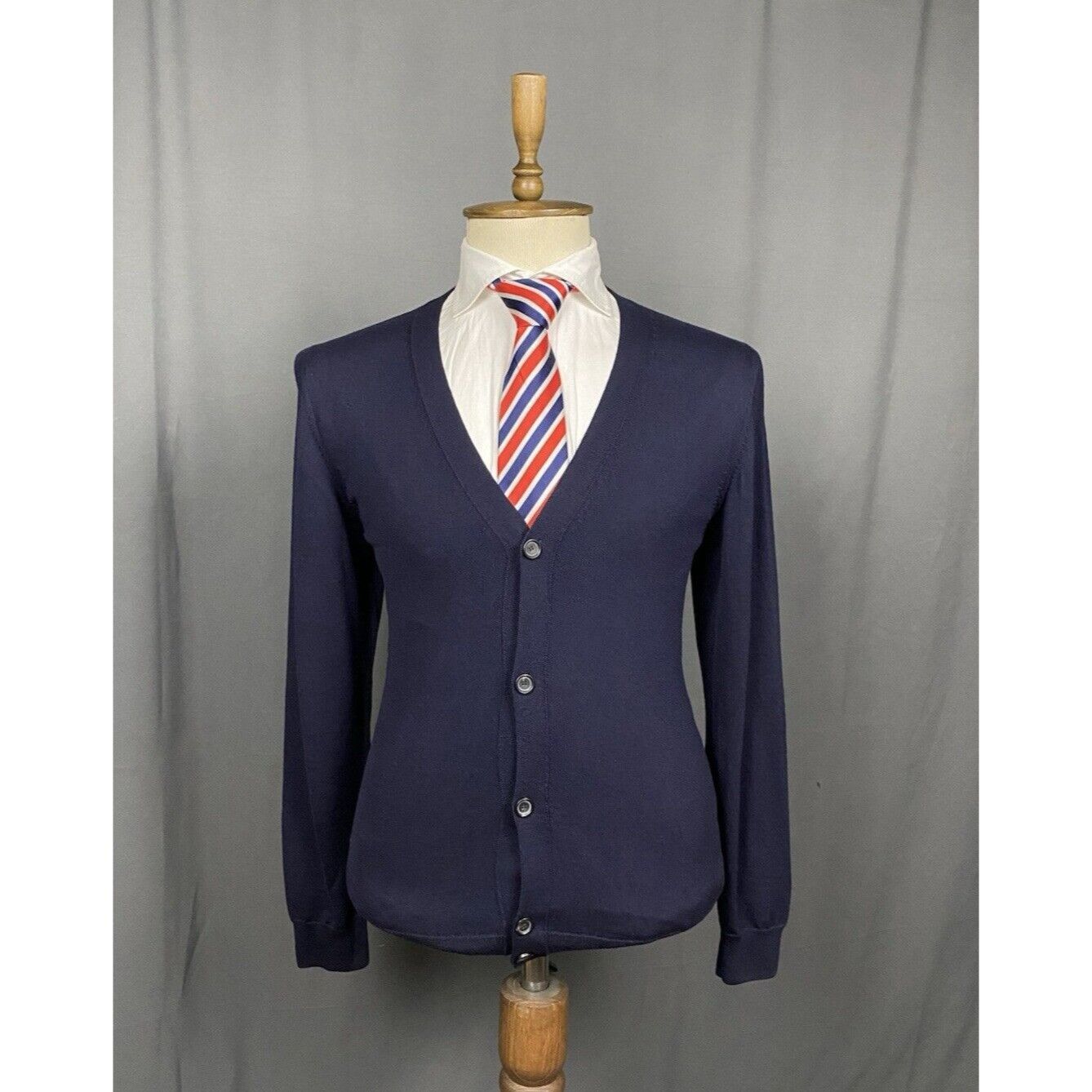 Louis Vuitton Louis Vuitton Men's Blue Wool Cardigan Sweater Size M Size US M / EU 48-50 / 2 - 1 Thumbnail