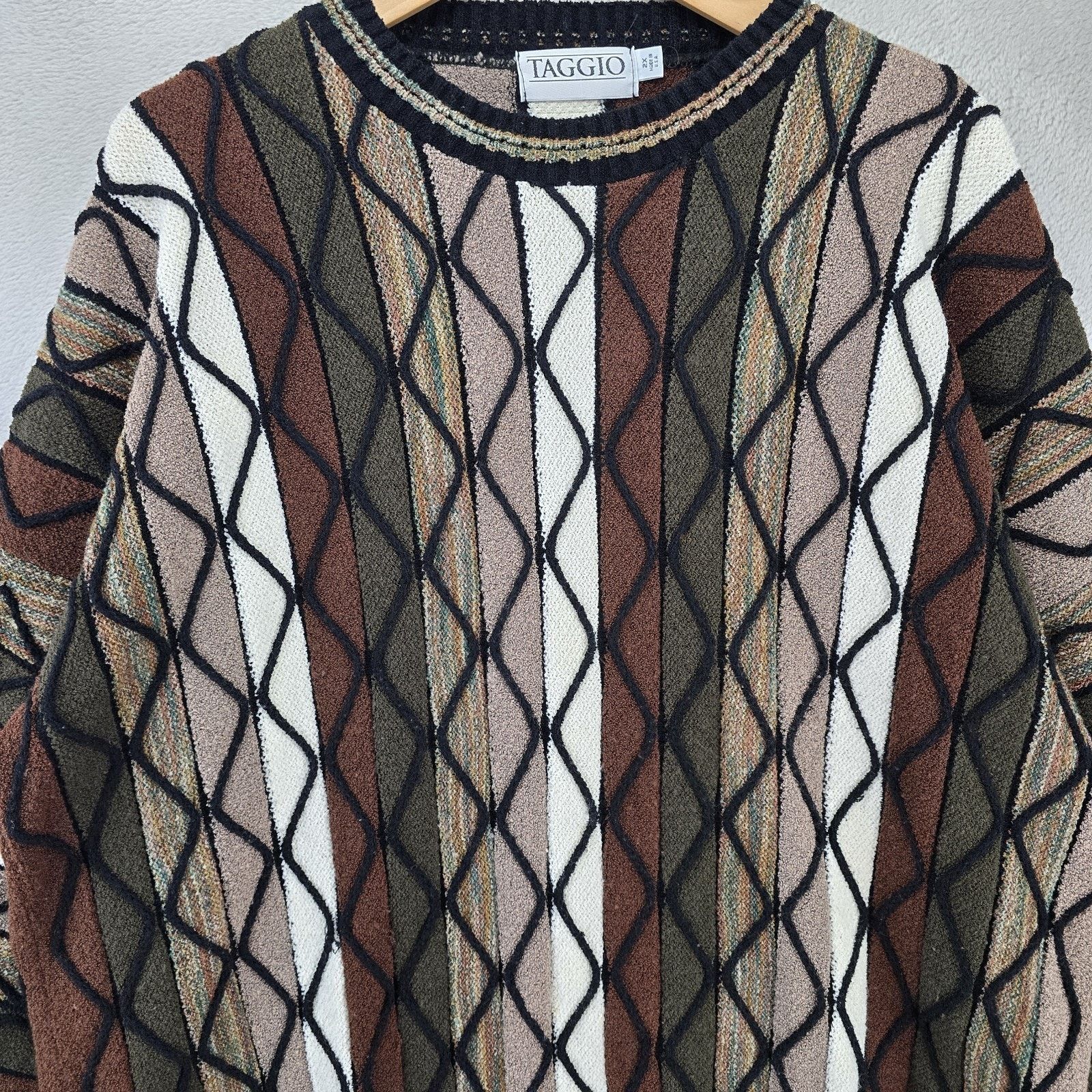 Other Vtg Taggio 3d Knit Sweatshirt Mens 2XL Coogi Style *FLAWS Size US XXL / EU 58 / 5 - 3 Thumbnail