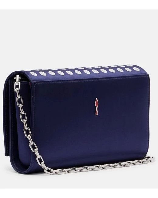 Christian Louboutin os11x0126 Size: OS / Paloma Small Satin Crepe Clutch Blue Size ONE SIZE - 5 Thumbnail