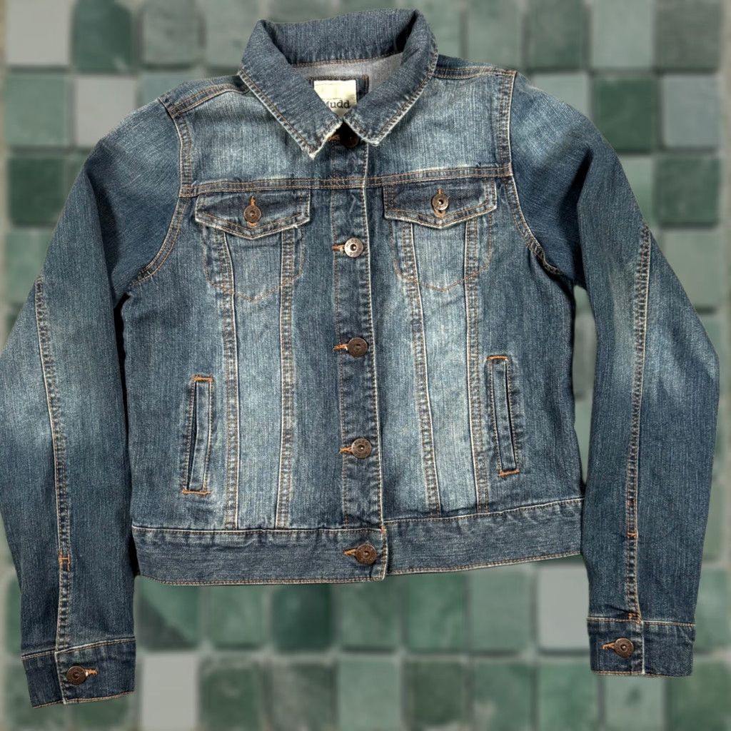 Vintage Mudd Denim Jacket Button Front Casual Fitted Blue Womens L Jacket Size 36" / US 14 / IT 50 - 1 Thumbnail