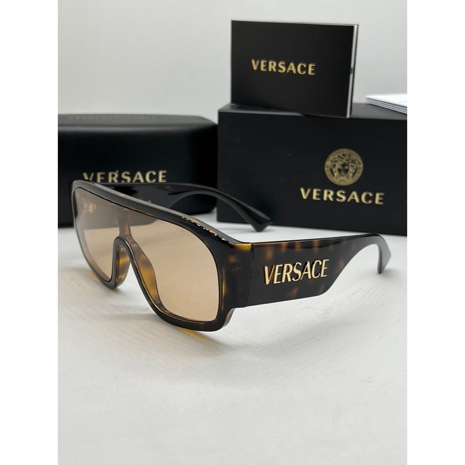 Versace NEW Versace VE4439 Mask Sunglasses in Brown Size ONE SIZE - 8 Thumbnail
