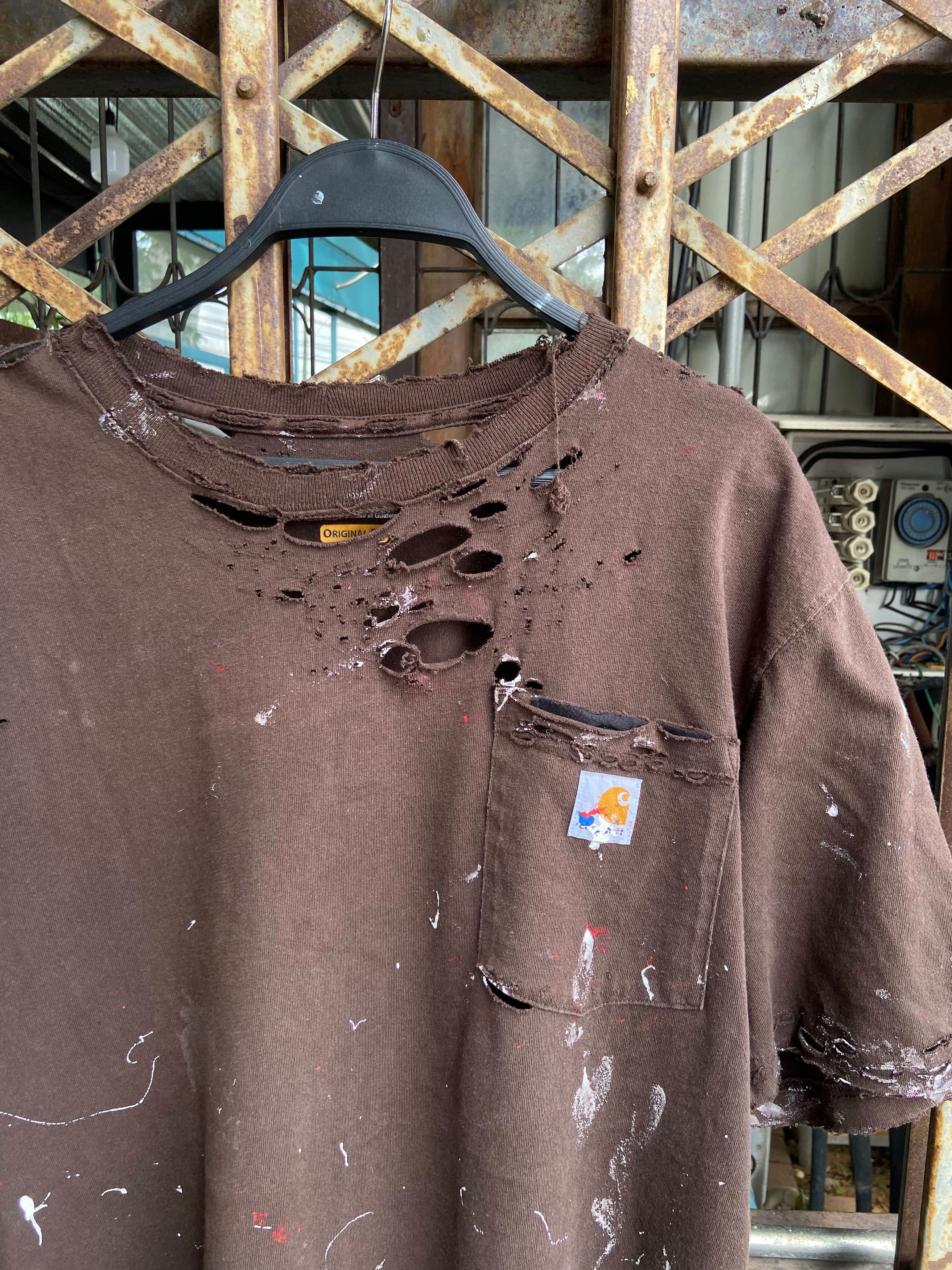 Carhartt × Vintage Carhartt T-Shirt Thrashed Distressed Pocket Size US M / EU 48-50 / 2 - 1 Thumbnail