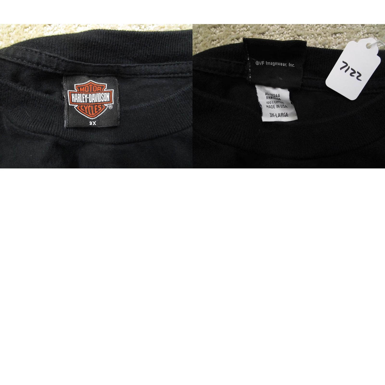 Harley Davidson Harley-Davidson Shirt Men 3XL Black USA Flag Flames Graphic Print T-Shirt Short Sleeve Crew Neck Motorcycles Biker Size US XXL / EU 58 / 5 - 8 Thumbnail