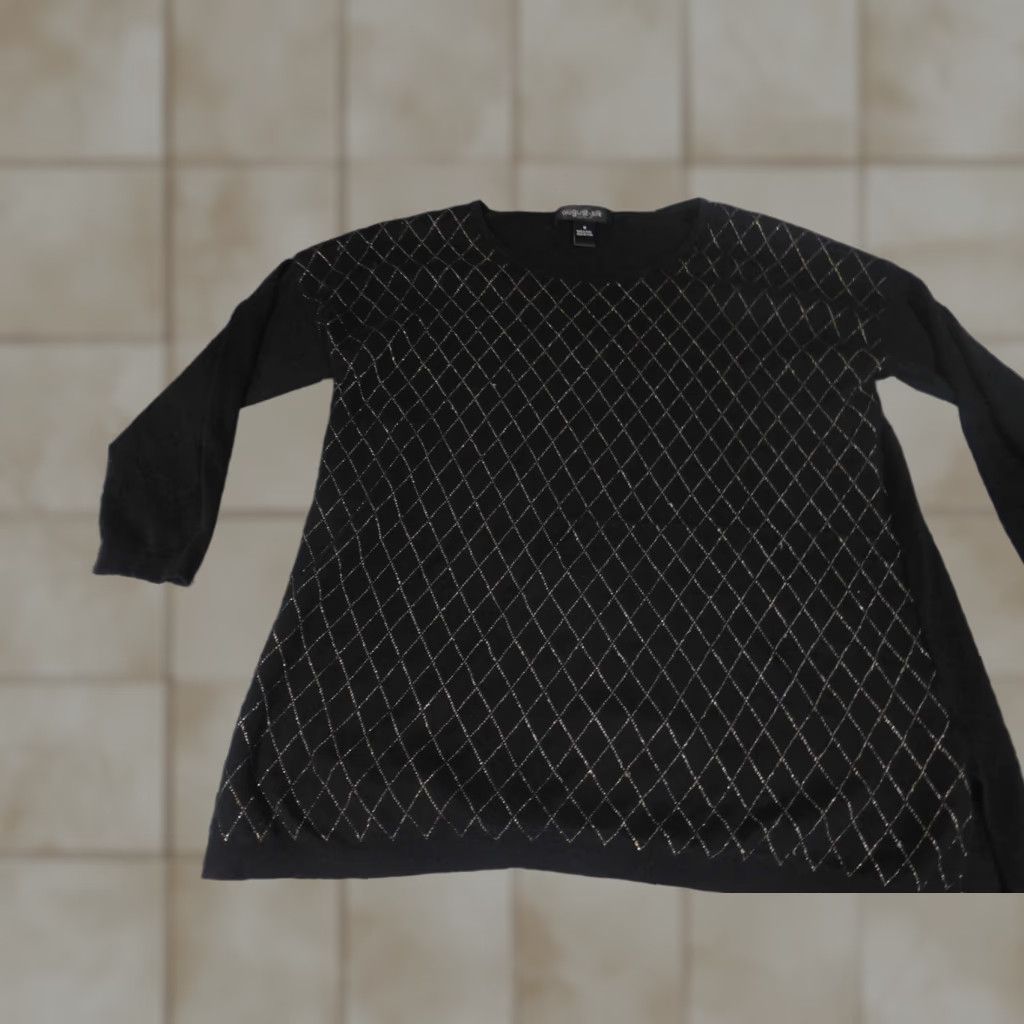 Vintage **Womens August Silk Black Chunky-Knit Medium Sweater** User: **August Silk Womens Black Medium Chunky-Knit Sweater** Size M / US 6-8 / IT 42-44 - 1 Thumbnail