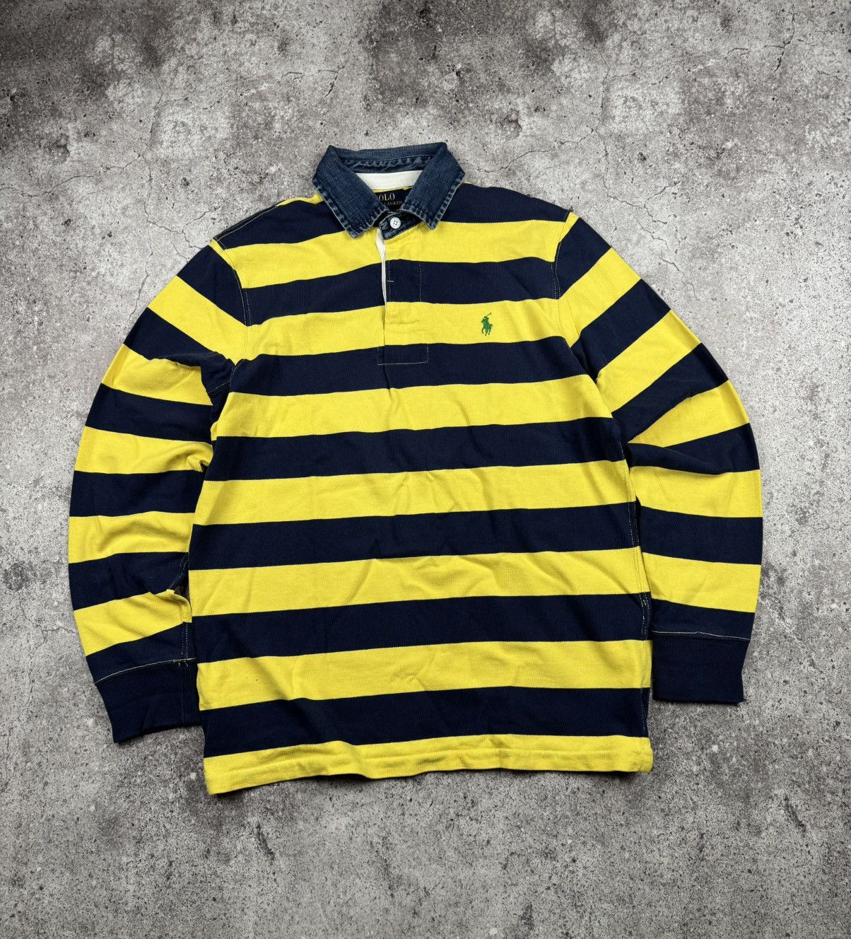 Other Polo Ralph Lauren Denim Collar Vintage Rugby Polo Shirt Size US M / EU 48-50 / 2 - 1 Thumbnail