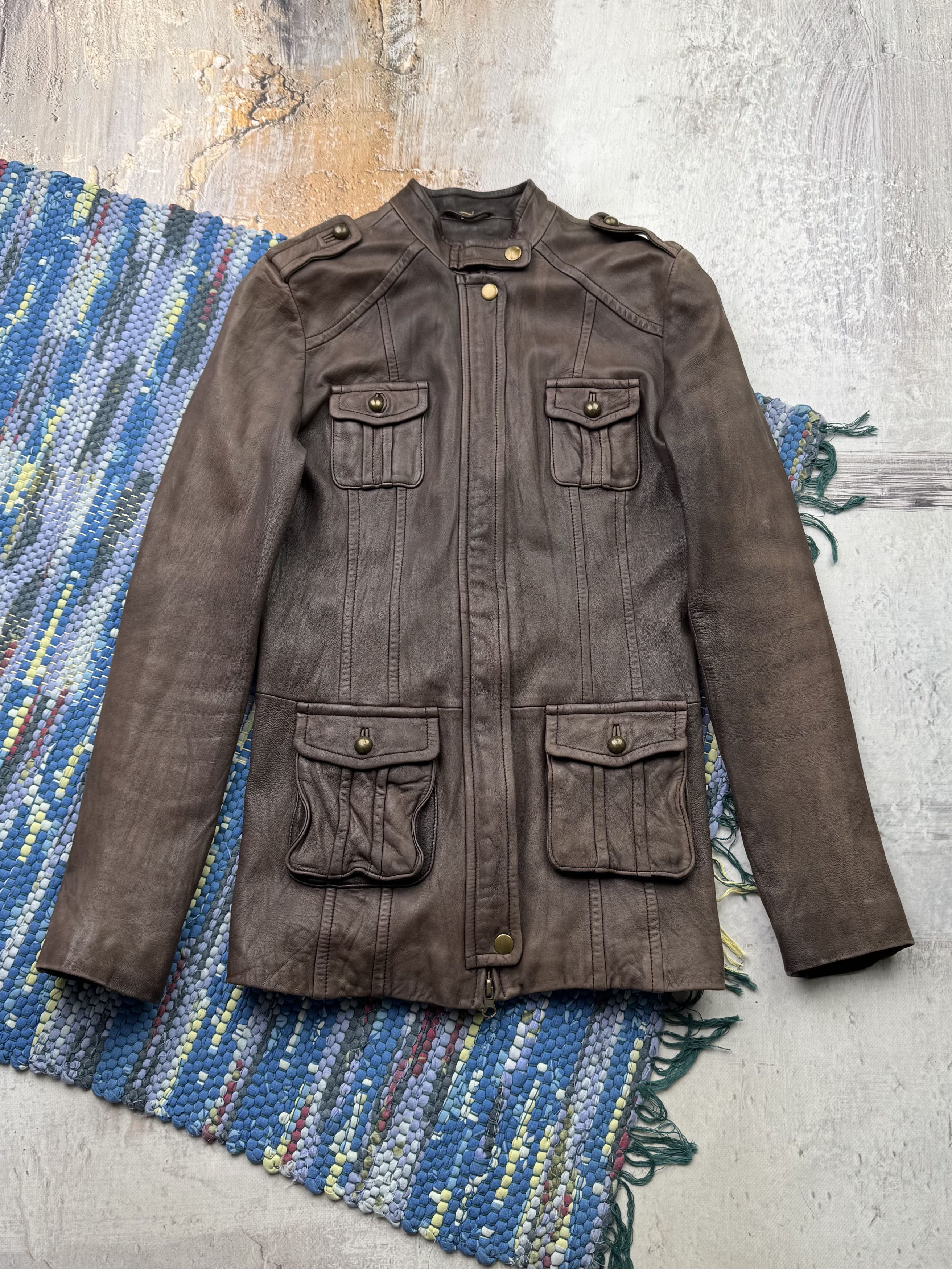 Vintage Vintage Leather Jacket A692D15(339) Size XS / US 0-2 / IT 36-38 - 1 Thumbnail