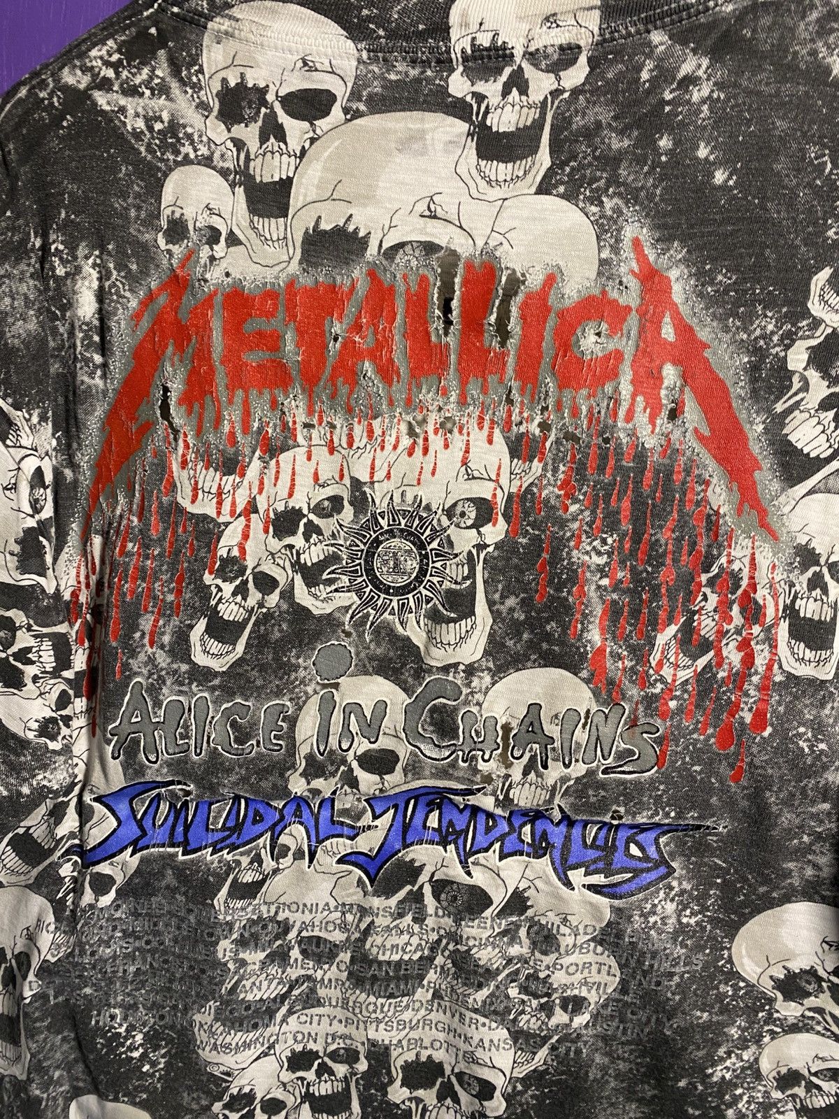 Band Tees Vintage 1994 Metallica binge and purge AOP t-shirt Size US XL / EU 56 / 4 - 3 Thumbnail