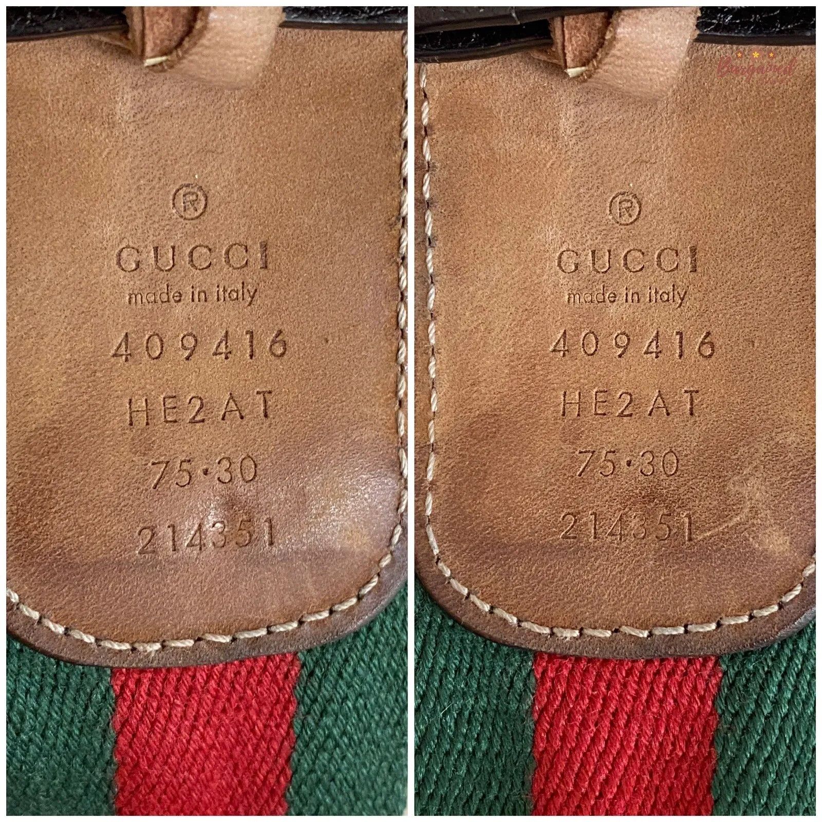 Gucci Gucci Web Canvas Brown Leather Gold Double G Buckle Belt Size 26 - 7 Thumbnail